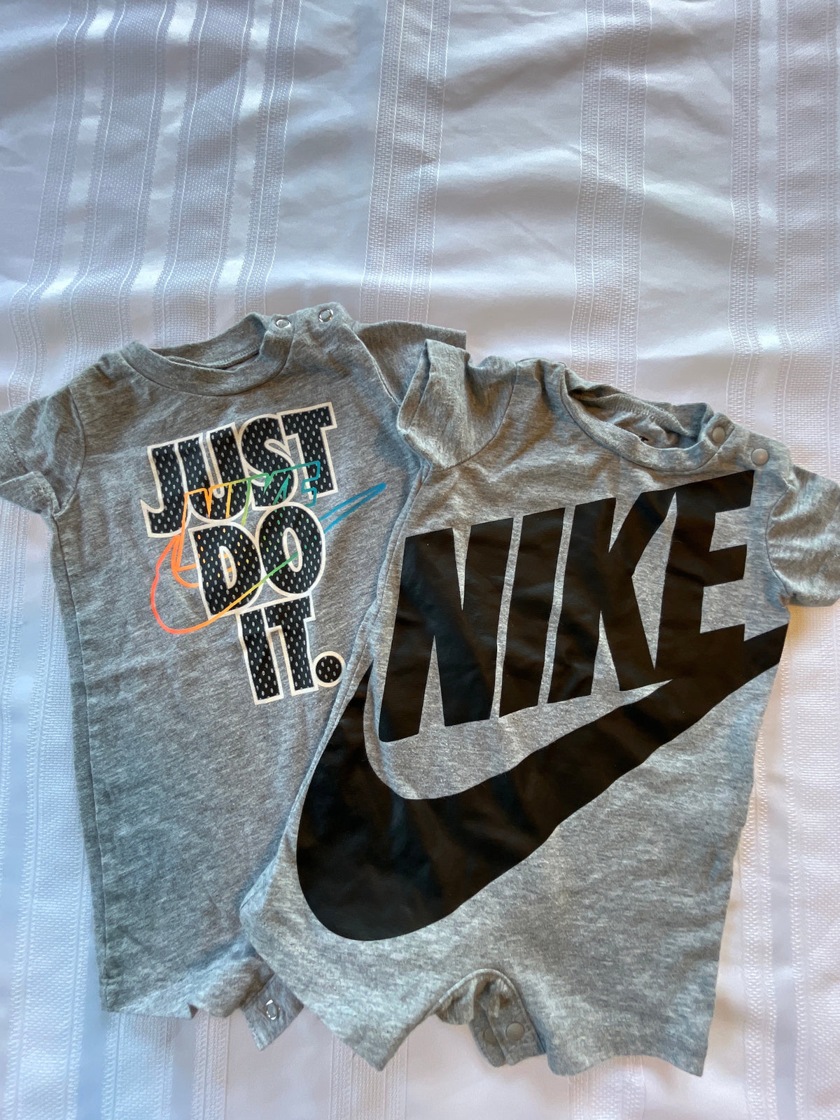 #43 Boys 3 mo Nike rompers set of 2 EUC