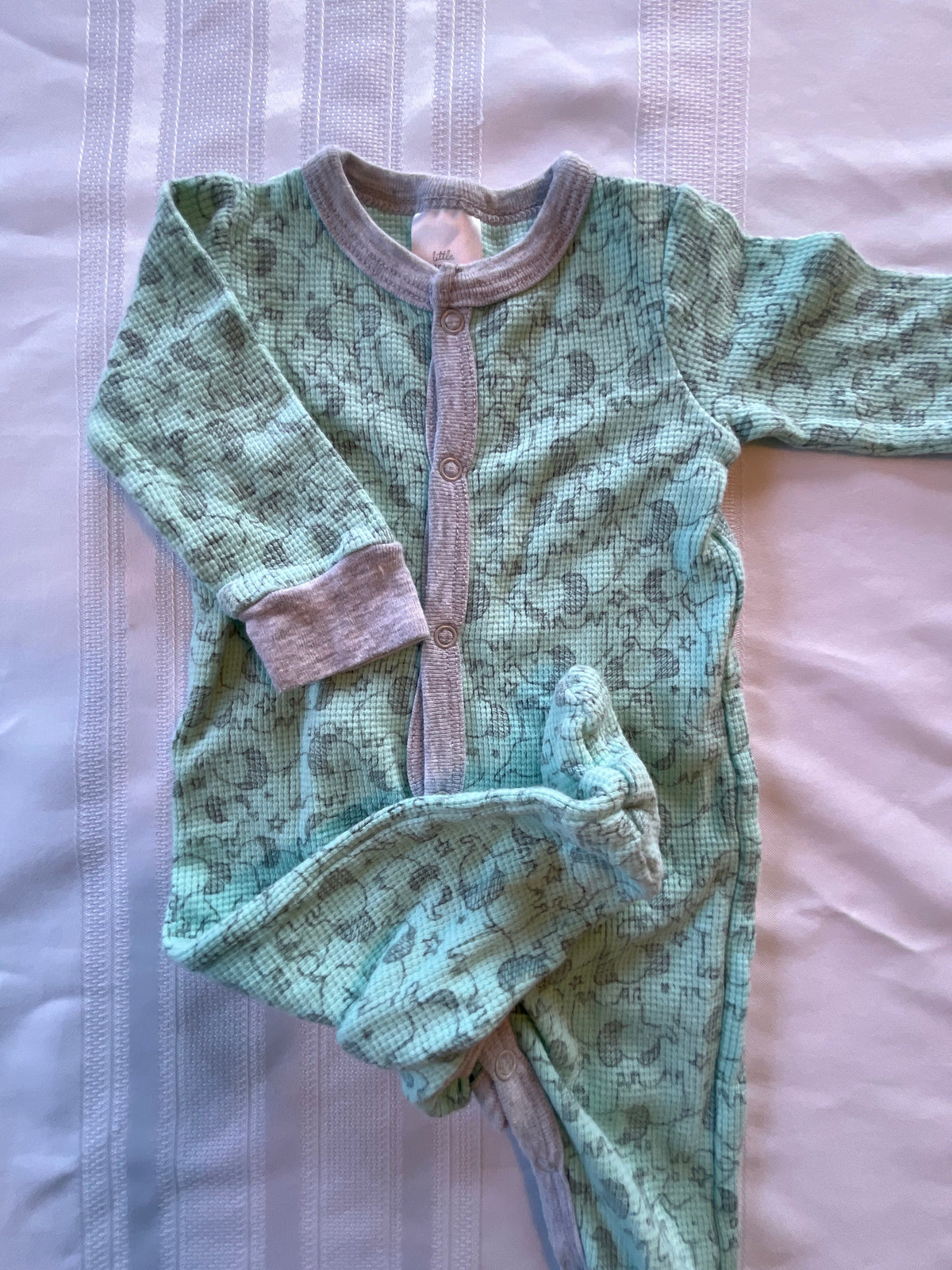 #43 Boys 3-6 mo Little Beginnings footed romper EUC