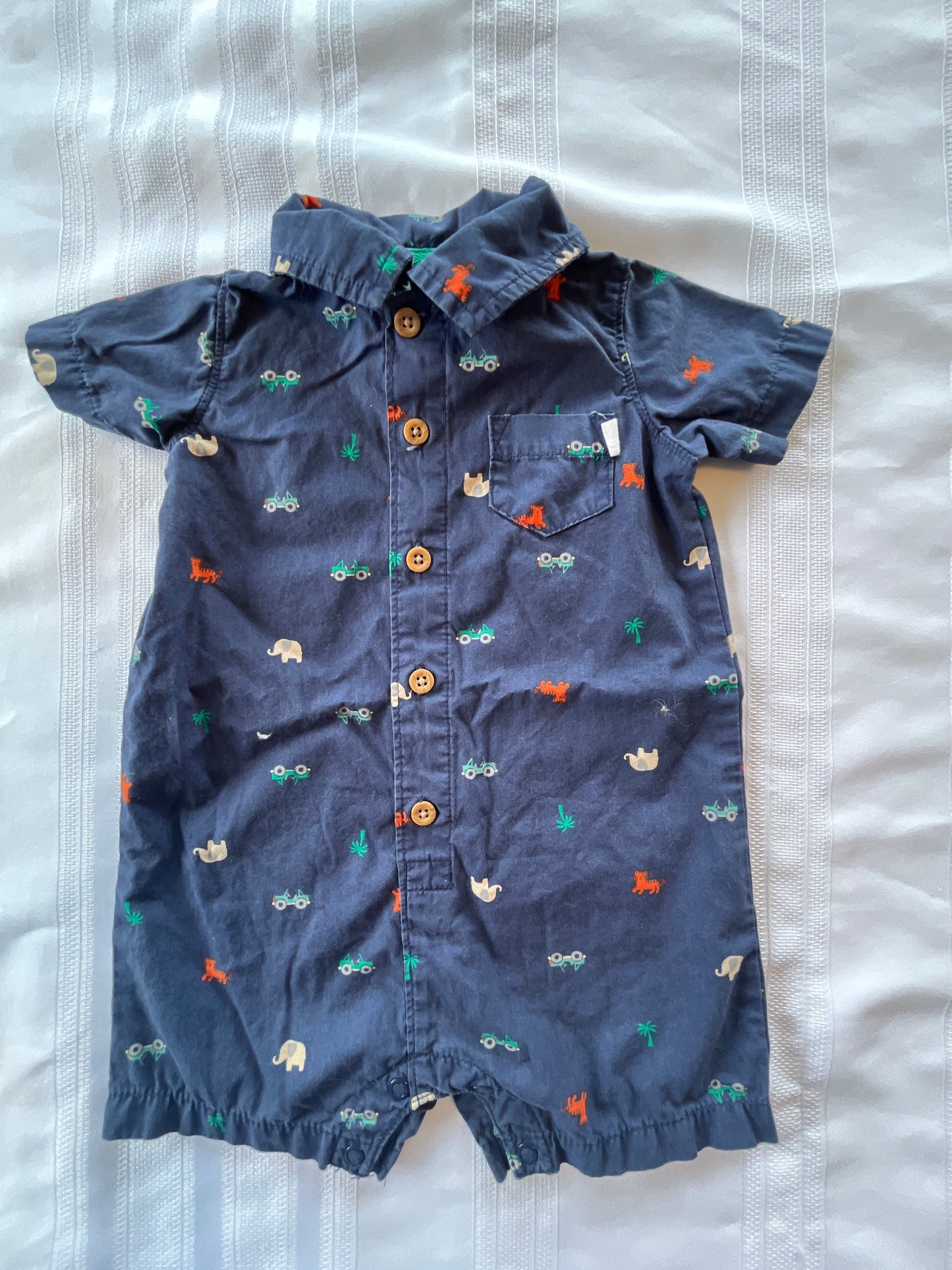 #43 Boys 12 mo Carters dress romper EUC
