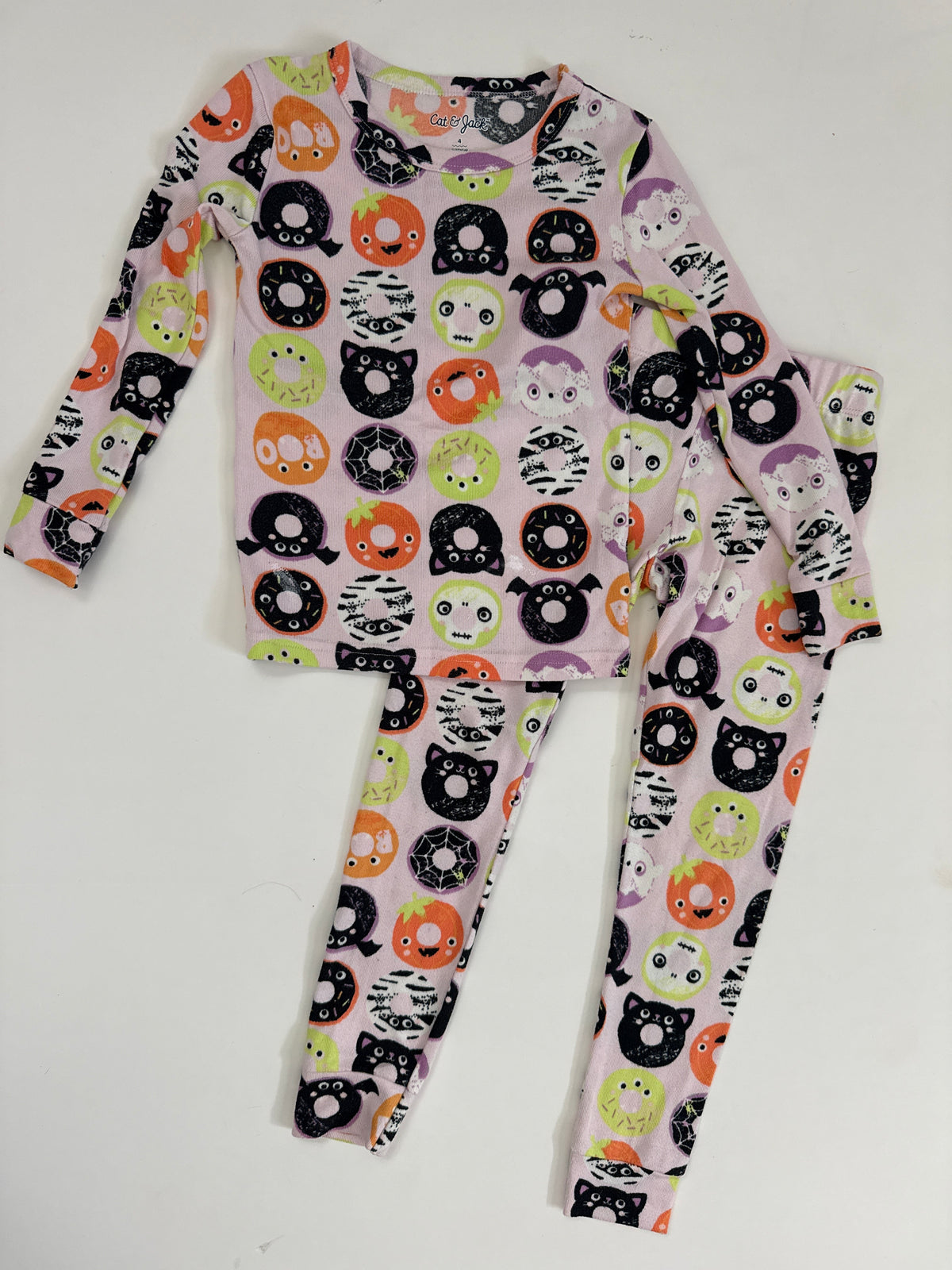 #64 C&J Snuggly Donut Halloween Pajamas Size 4