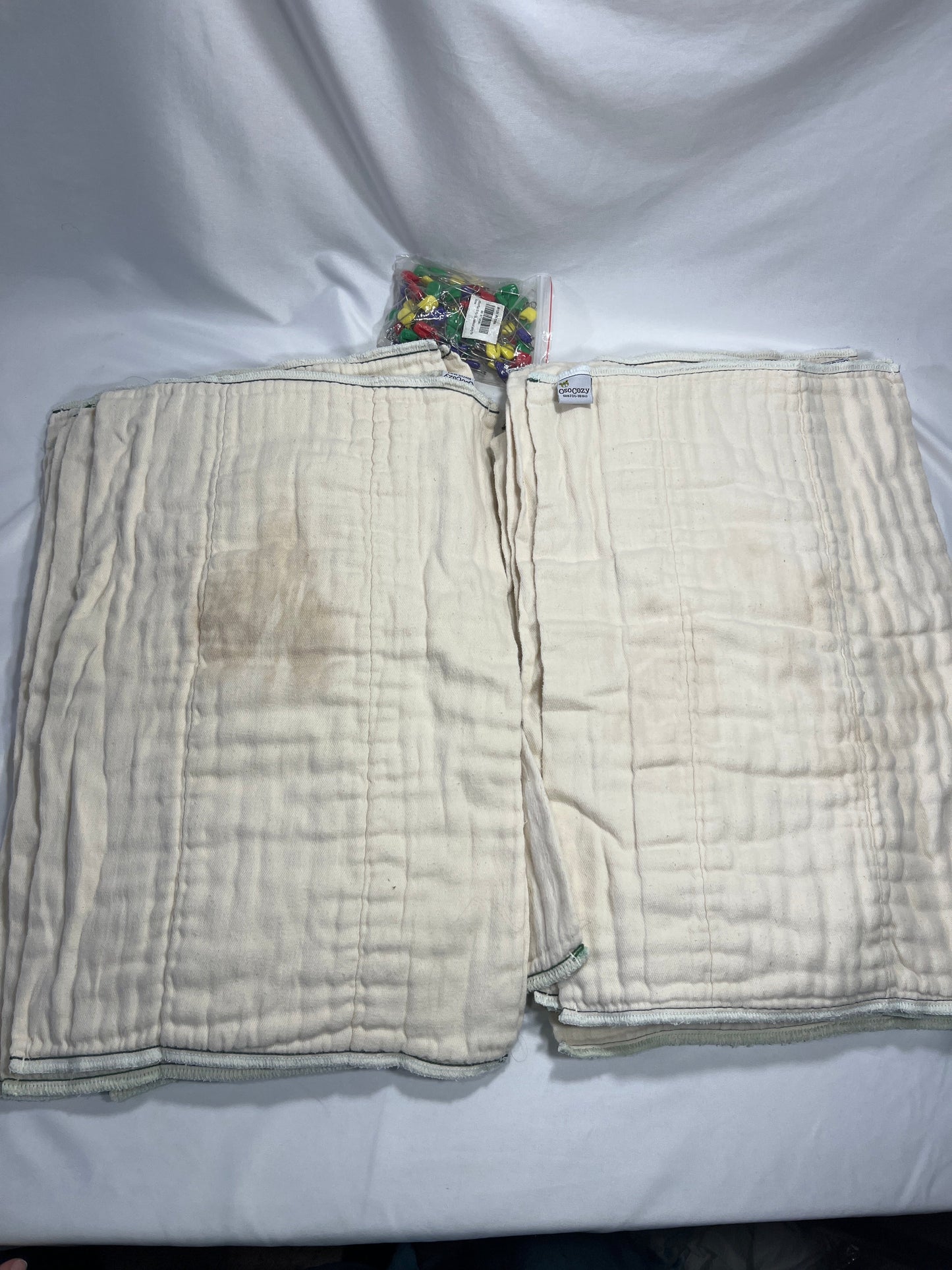 #150 osocozy prefolds size 2 (15-30 lbs) cotton