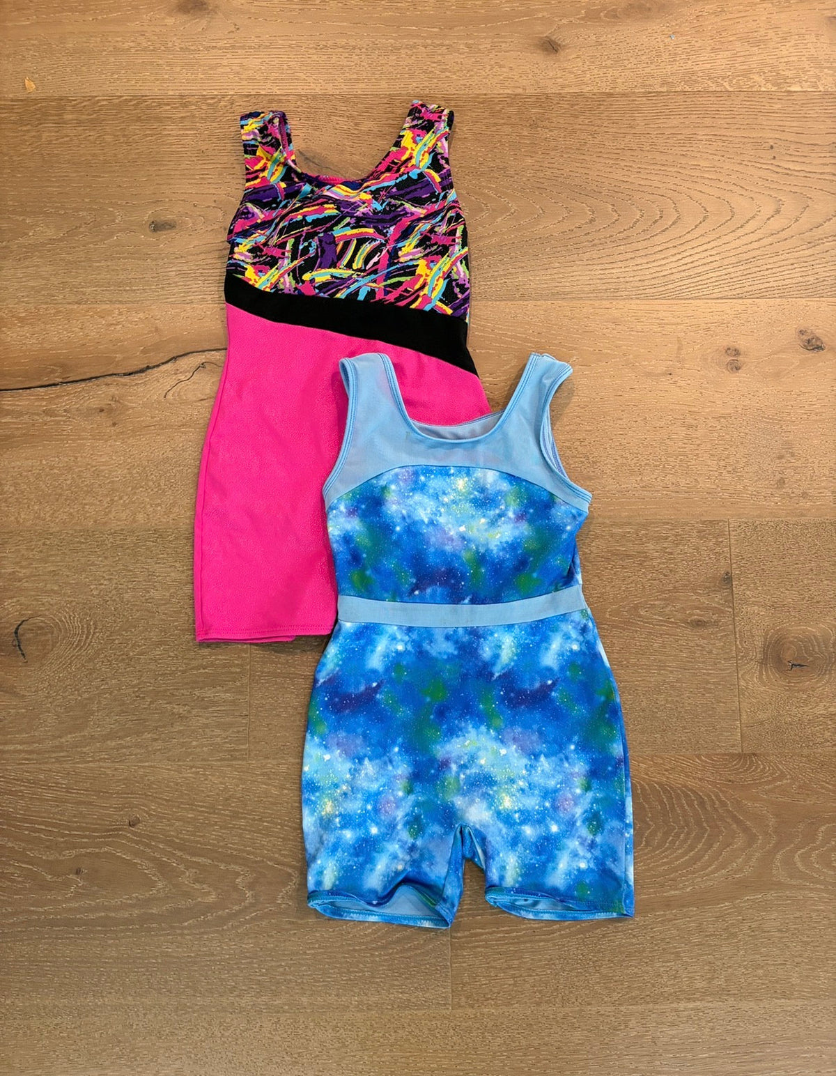 Seller #193 Girls Size 7 Pink Danskin and Blue More Than Magic Leotard Bundle