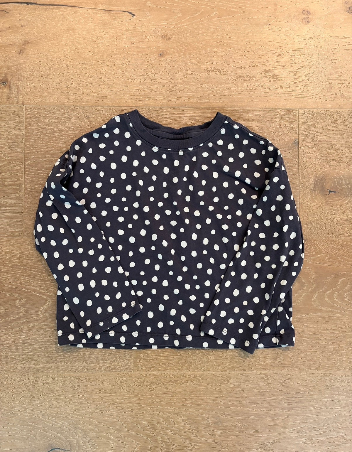 Seller #193 Washed-Never-Worn Hanna Andersson Girls Size 6/7 Polka Dot (Animal Print-Ish) Long-Sleeved Shirt