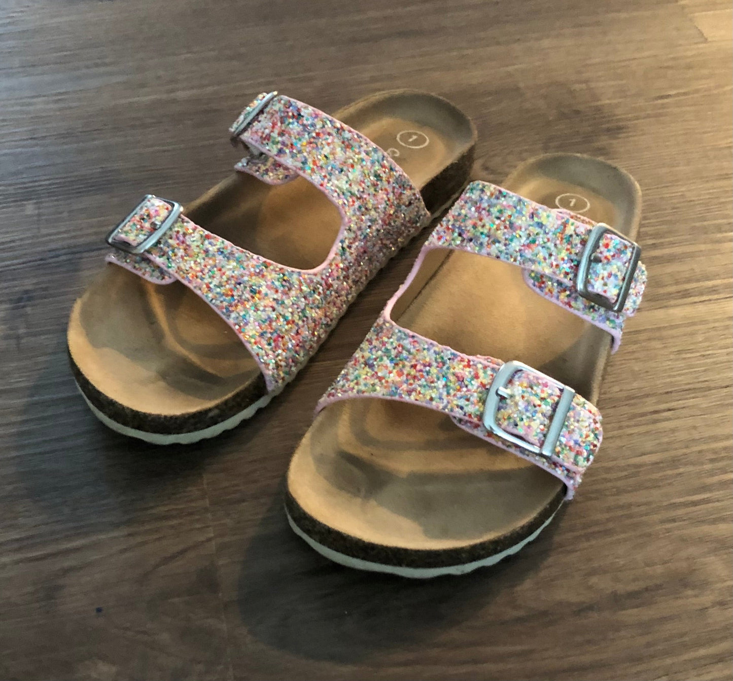 #82 Cat & Jack sparkly sandals girls size 1
