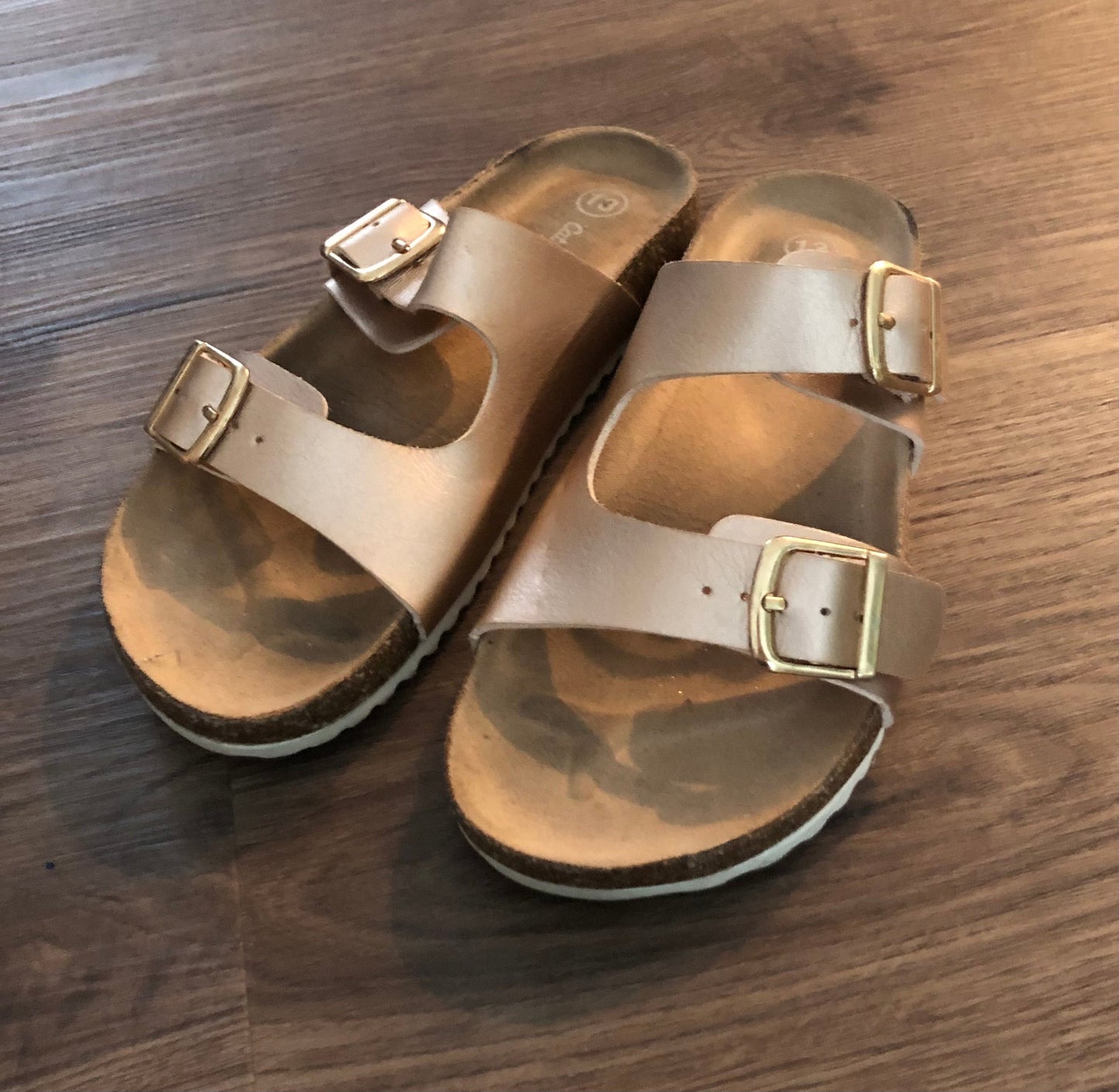 #82 Cat & Jack rose gold sandals girls size 13