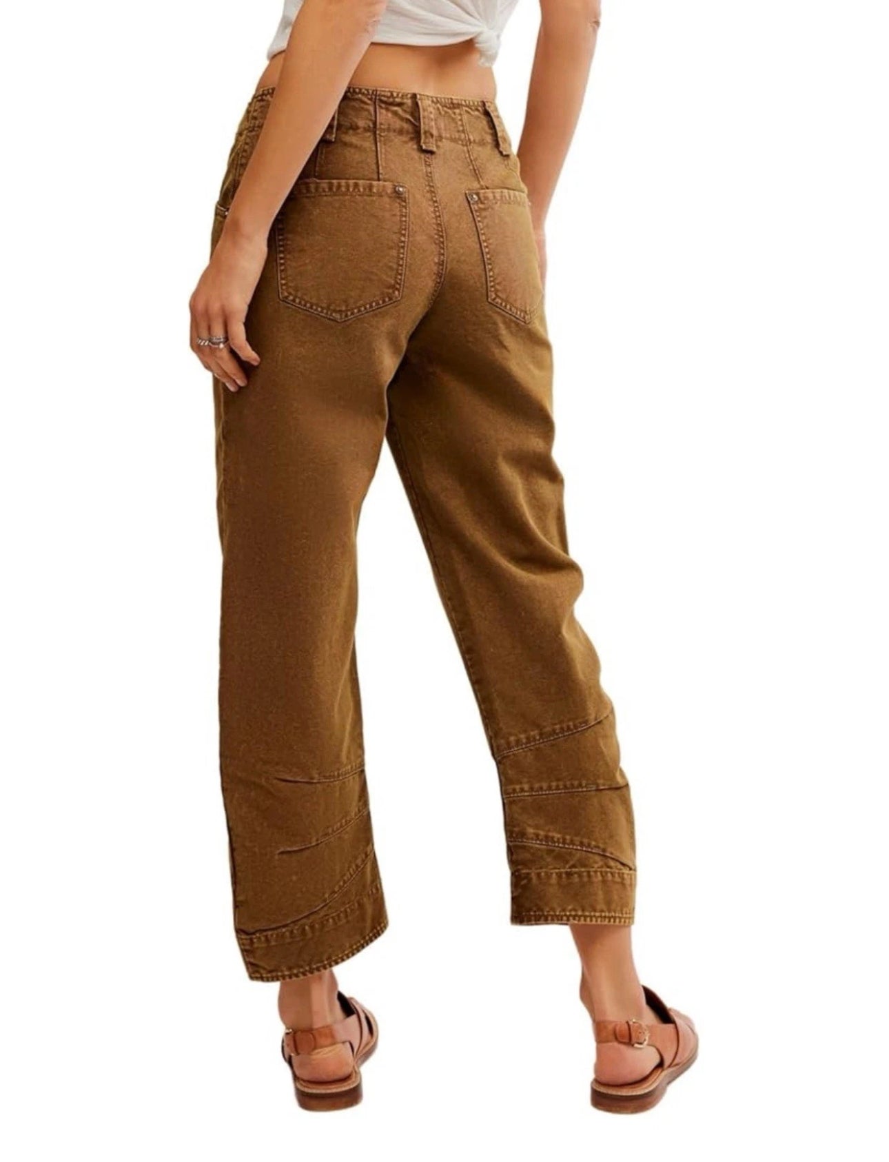 #111 Free People Supersonic Slim Pant Breen Brown Size 0 Waist 28”