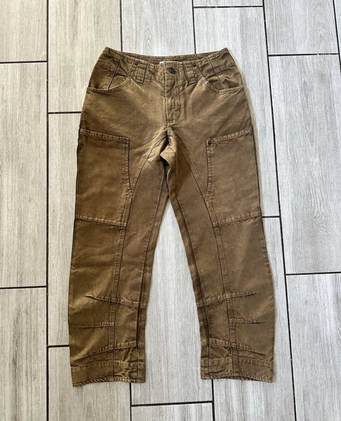 #111 Free People Supersonic Slim Pant Breen Brown Size 0 Waist 28”