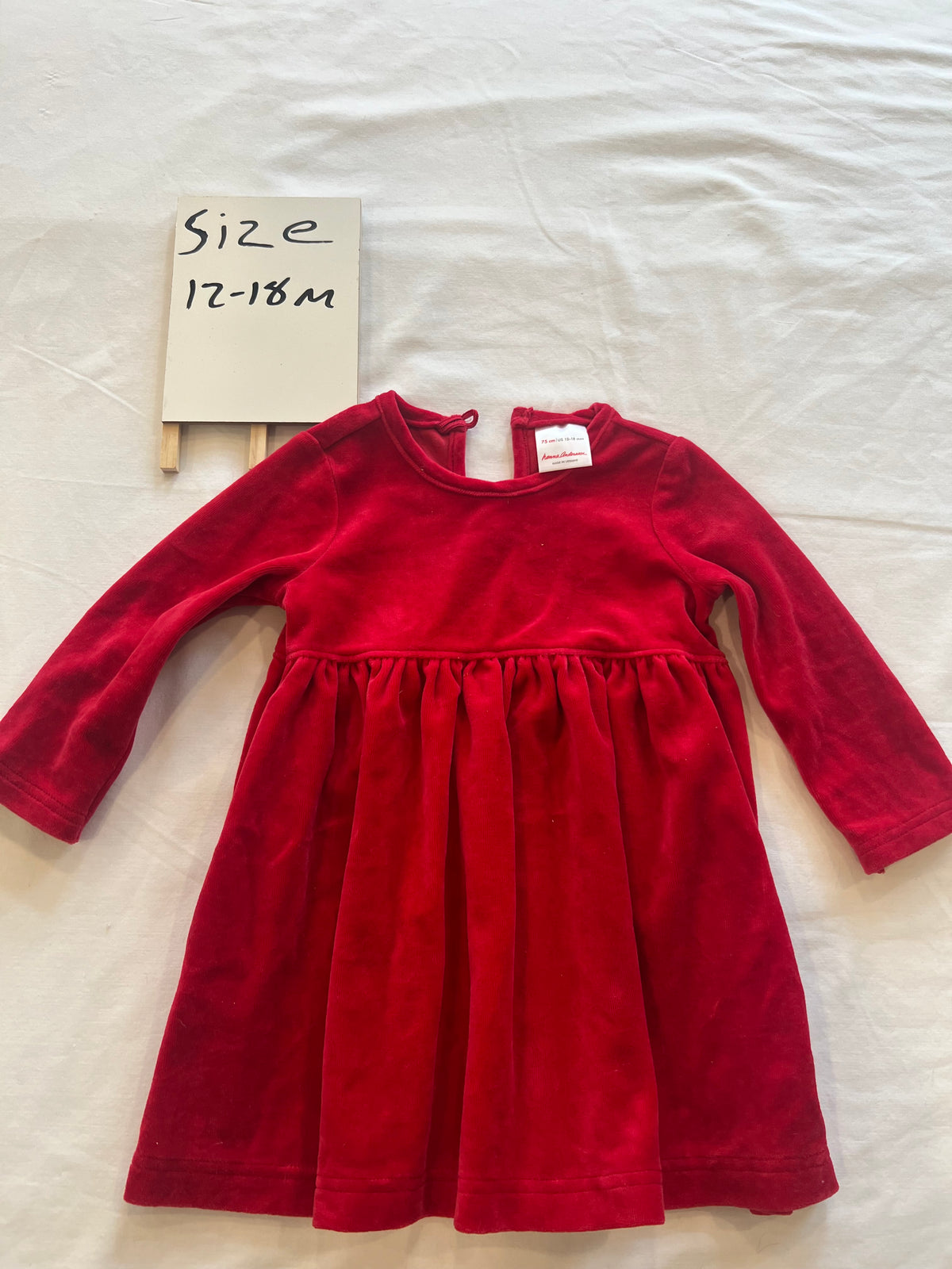 #24 size 12-18 months Hanna Andersson red velvet dress