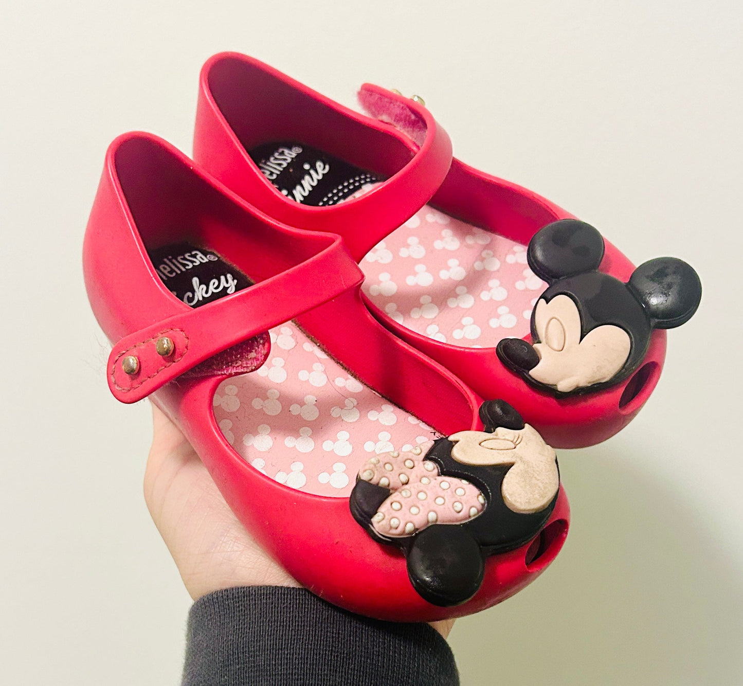 #15 Mini Melissa (Fits like 6c) Minnie and Mickey Pink Shoes *REDUCED*