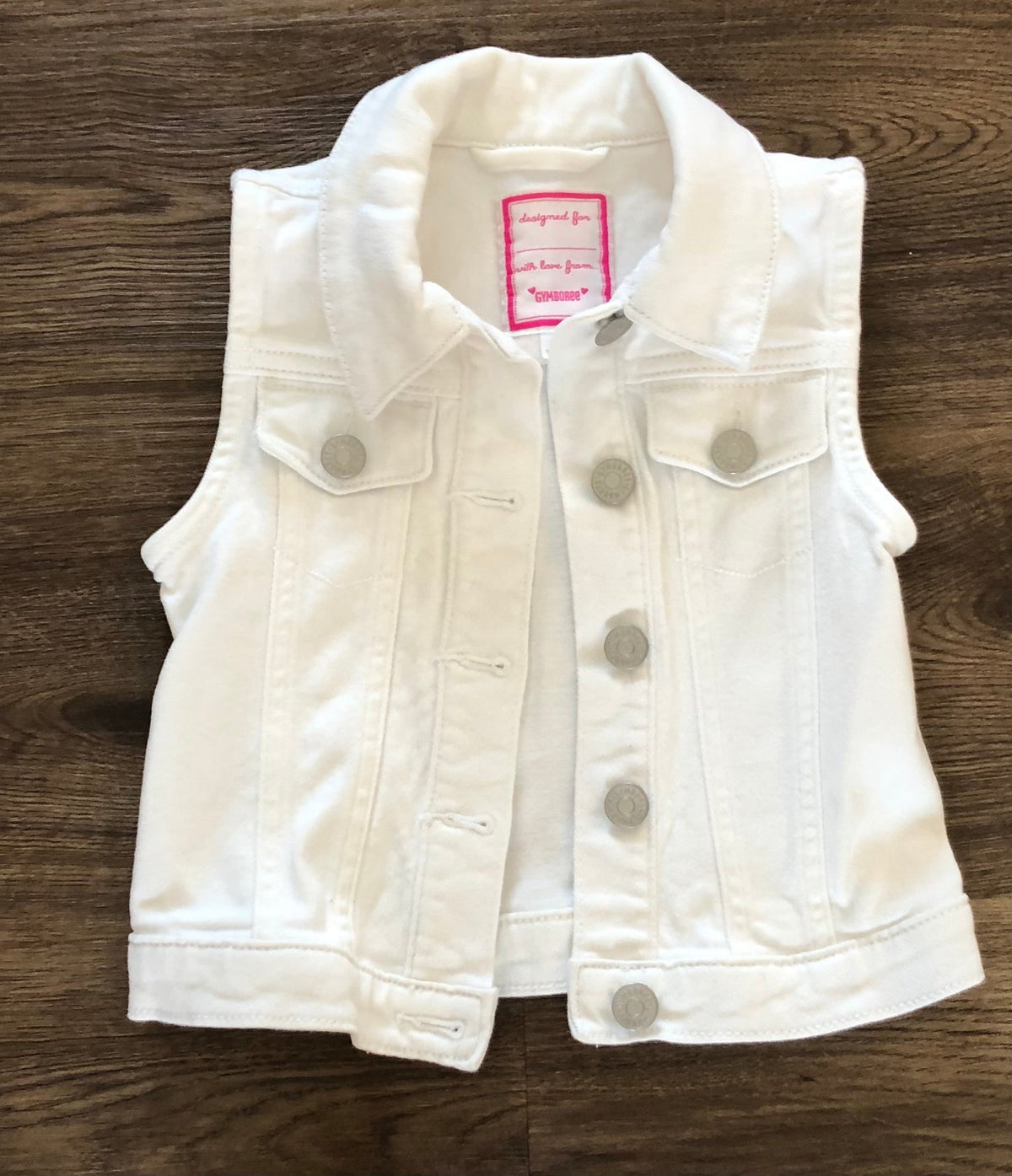 #137 White jean vest Gymboree girls 4t