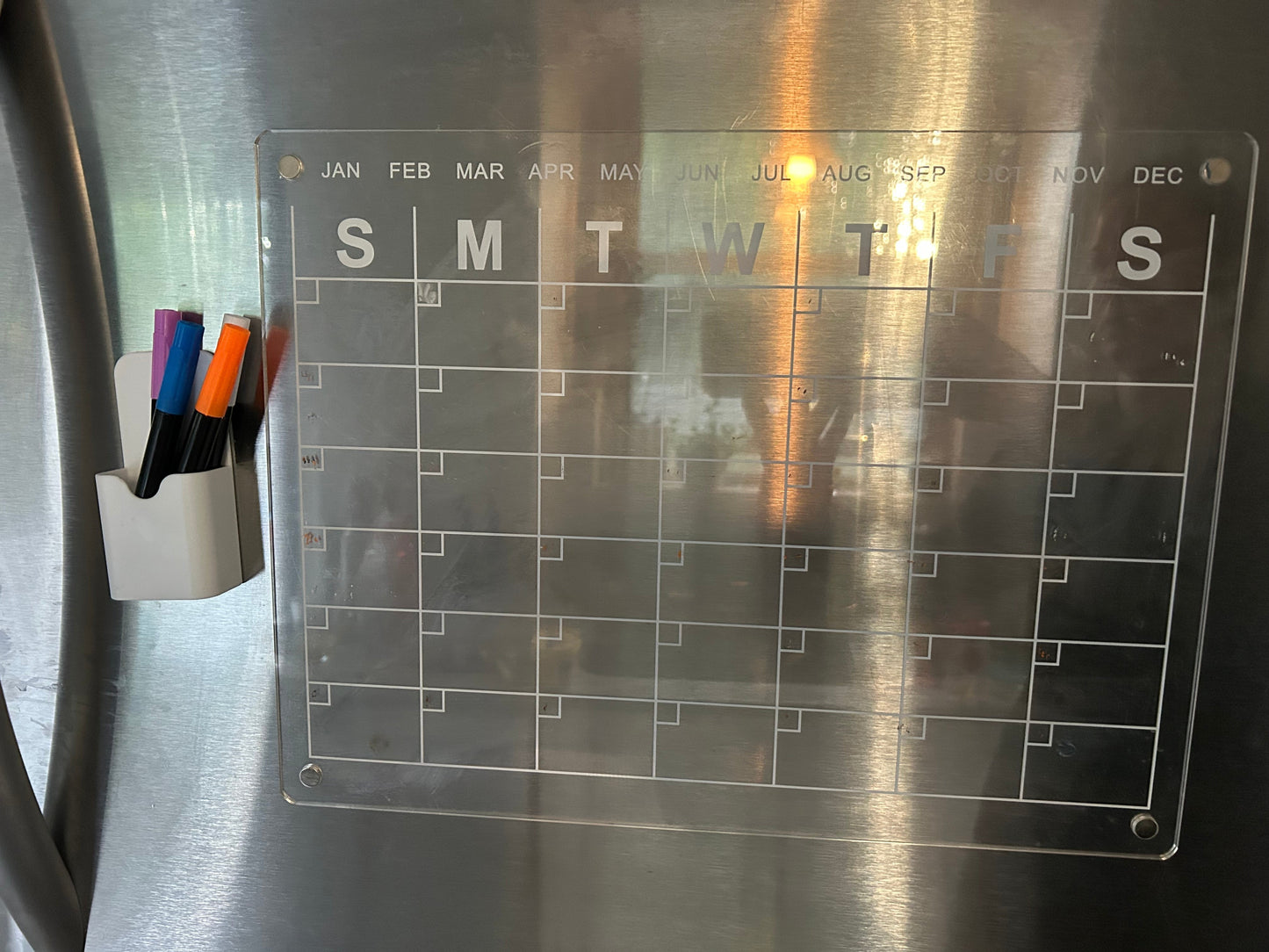 #18 Reduced! Clear dry erase magnetic calendar