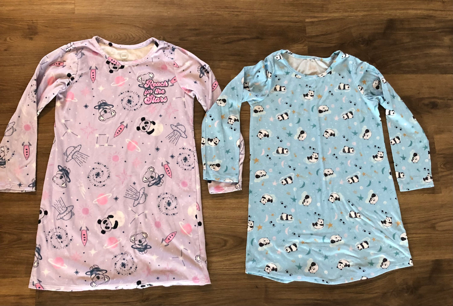 #82 Panda girls pajamas size medium 7/8
