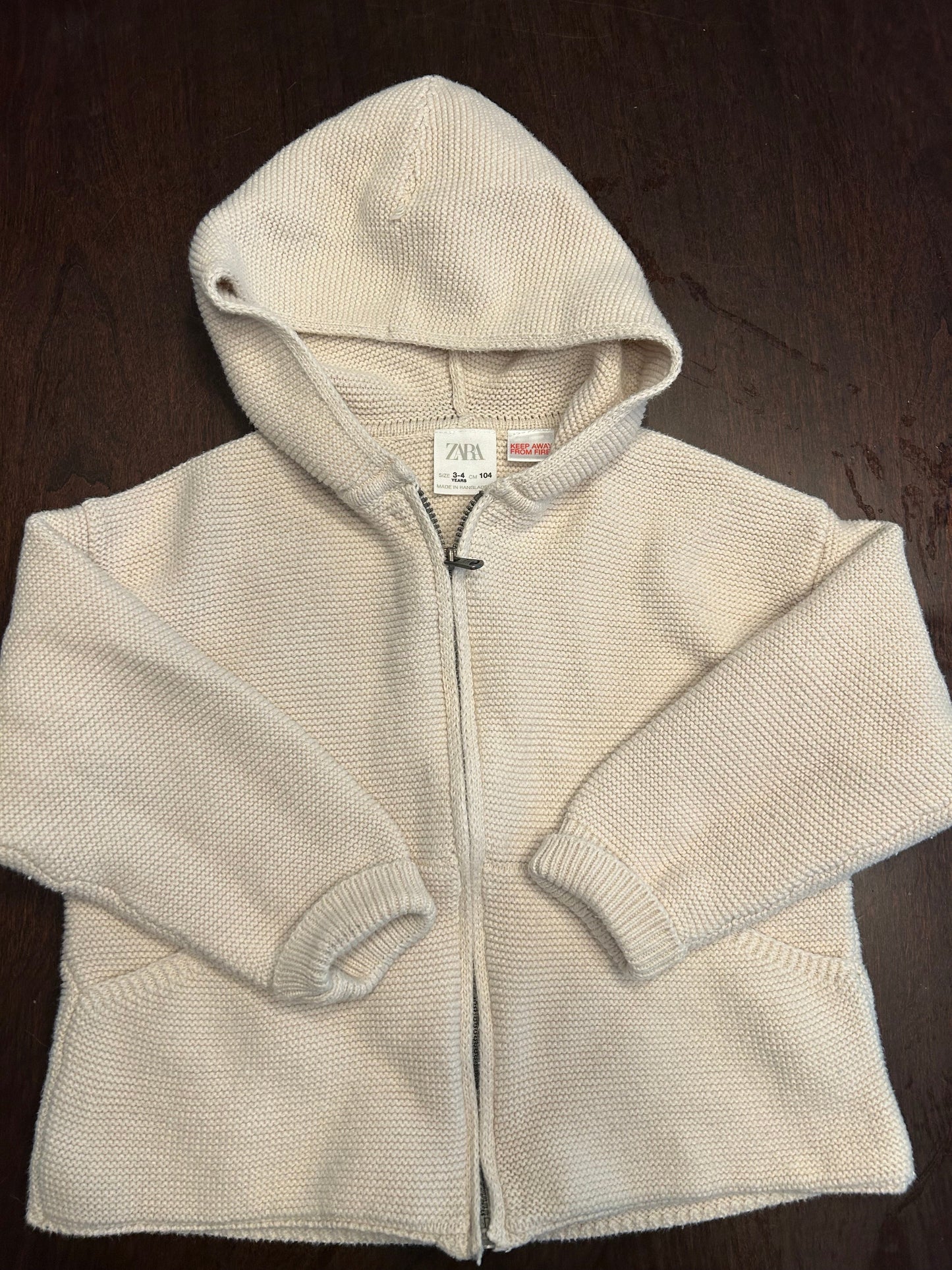 #18 Reduced! Zara cream cardigan sweater kids size 3-4