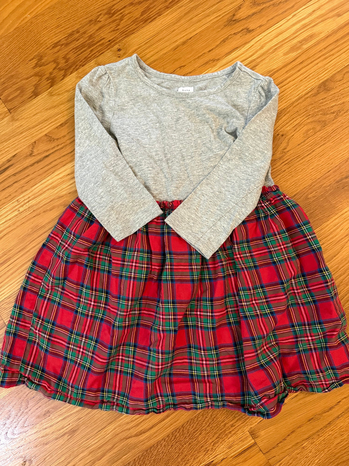 Seller #152 - Baby Gap girls size 4T cotton dress with Christmas plaid skirt