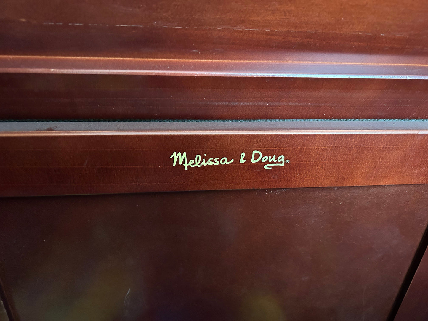 #18 Melissa and Doug toy chest brown wood