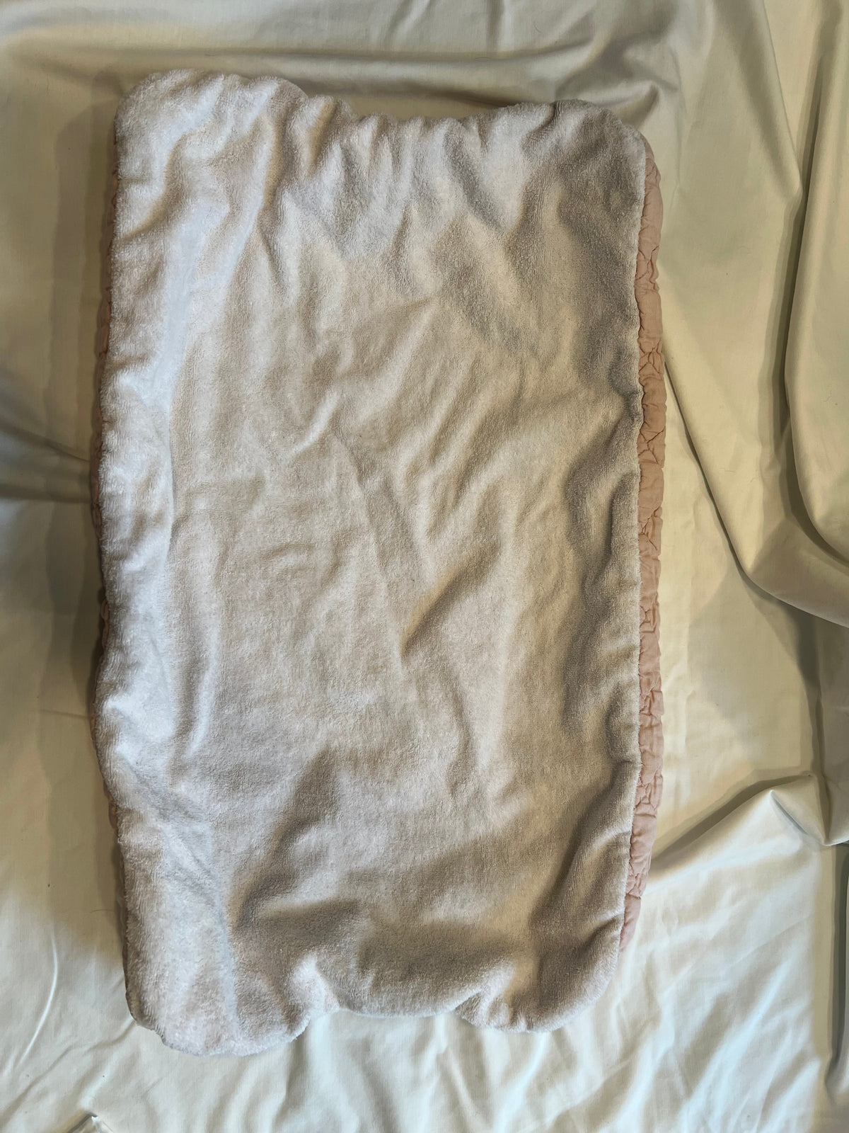 #24 Potterybarn white/blush changing table cover