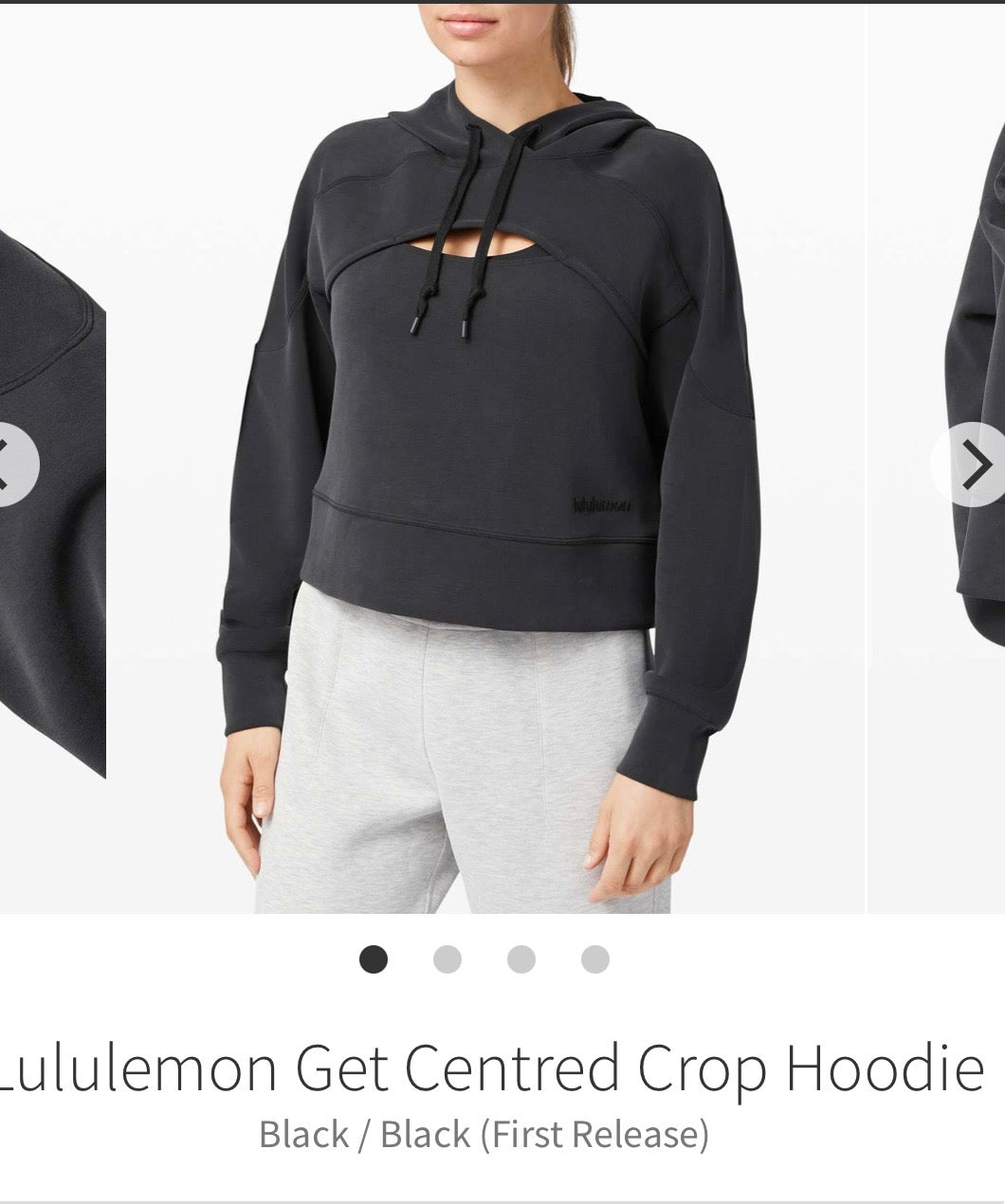 #130 Lululemon Sz 6 Get Centered Cropped Hoodie