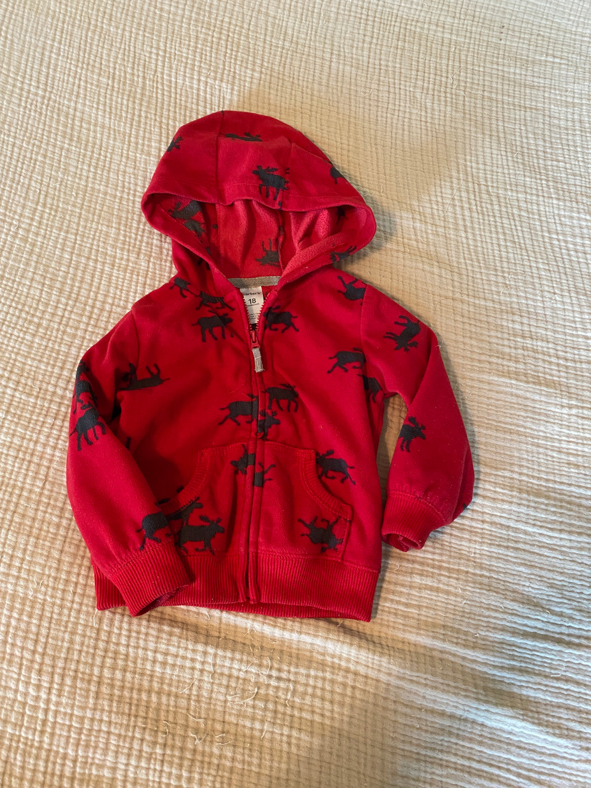 #63-Carters moose fleece sweatshirt