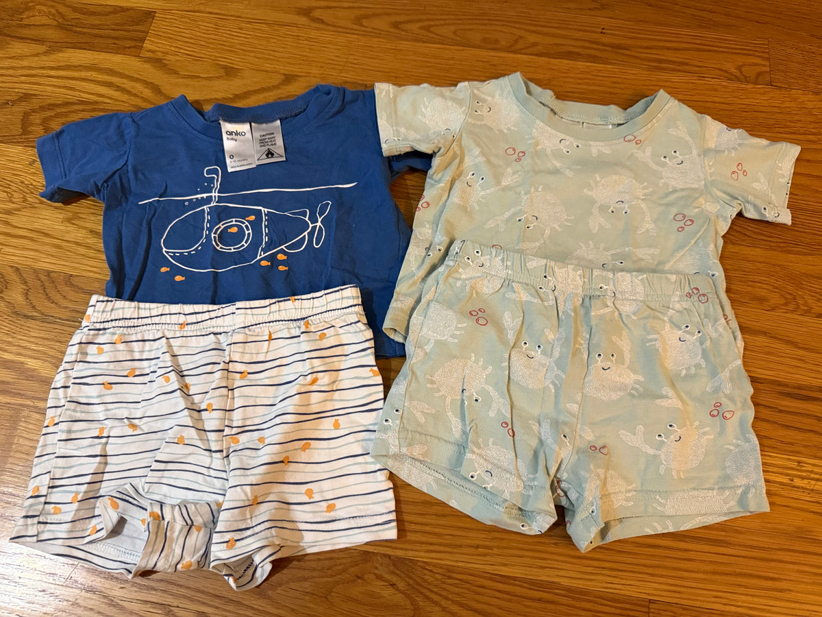 Seller # 152 - set of 2 Anko boys 6-12 months ocean themed pajamas