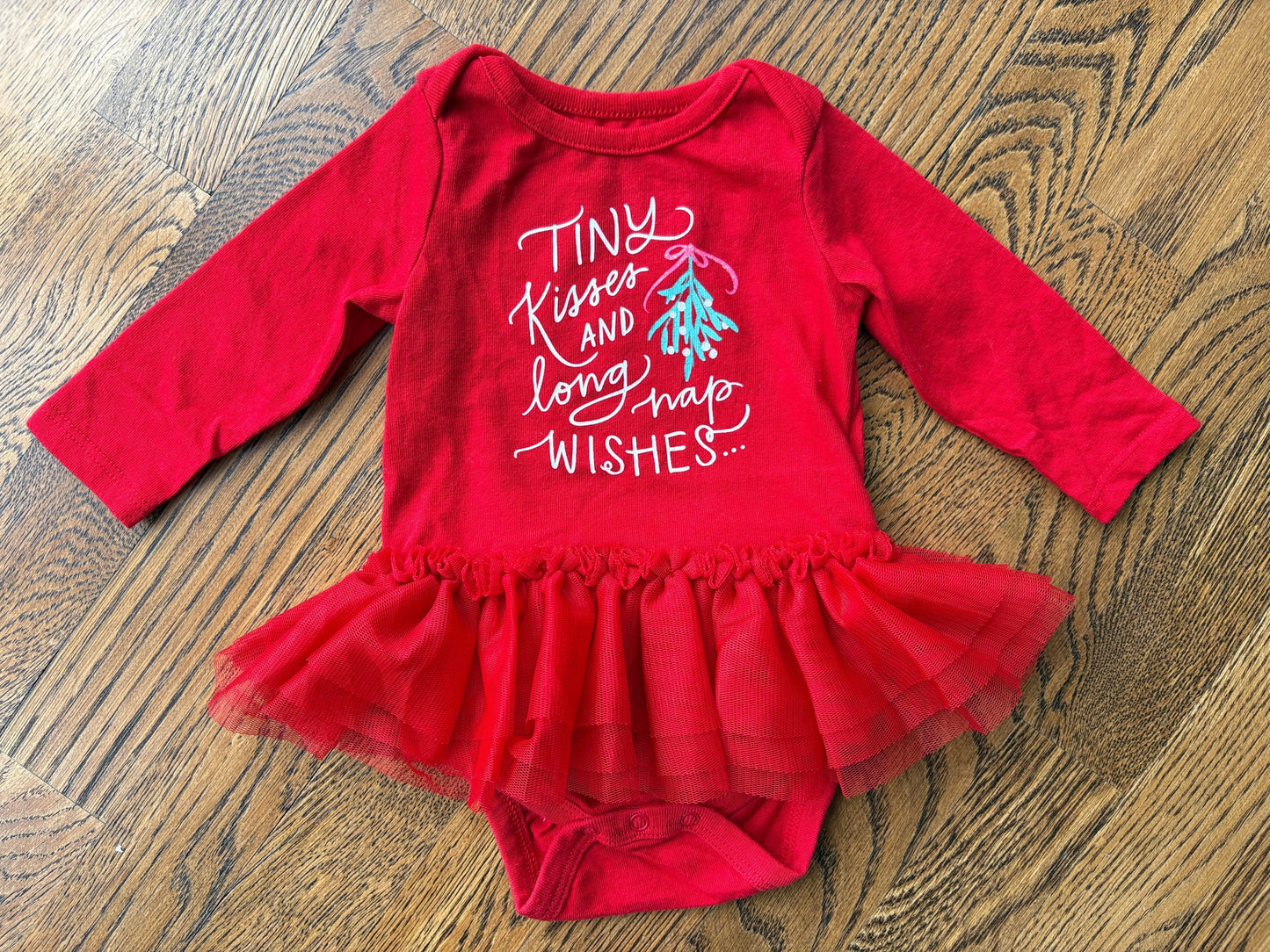 #103 • Girls • 0-3m • Cat & Jack • Christmas Onesie with Skirt
