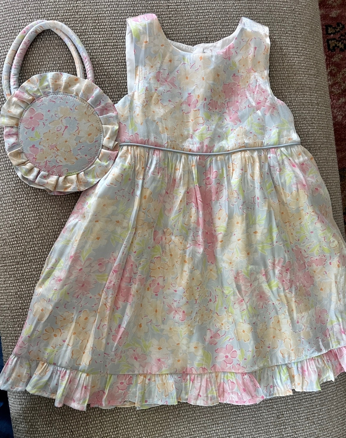 girls occasion dress and matching bag, size S