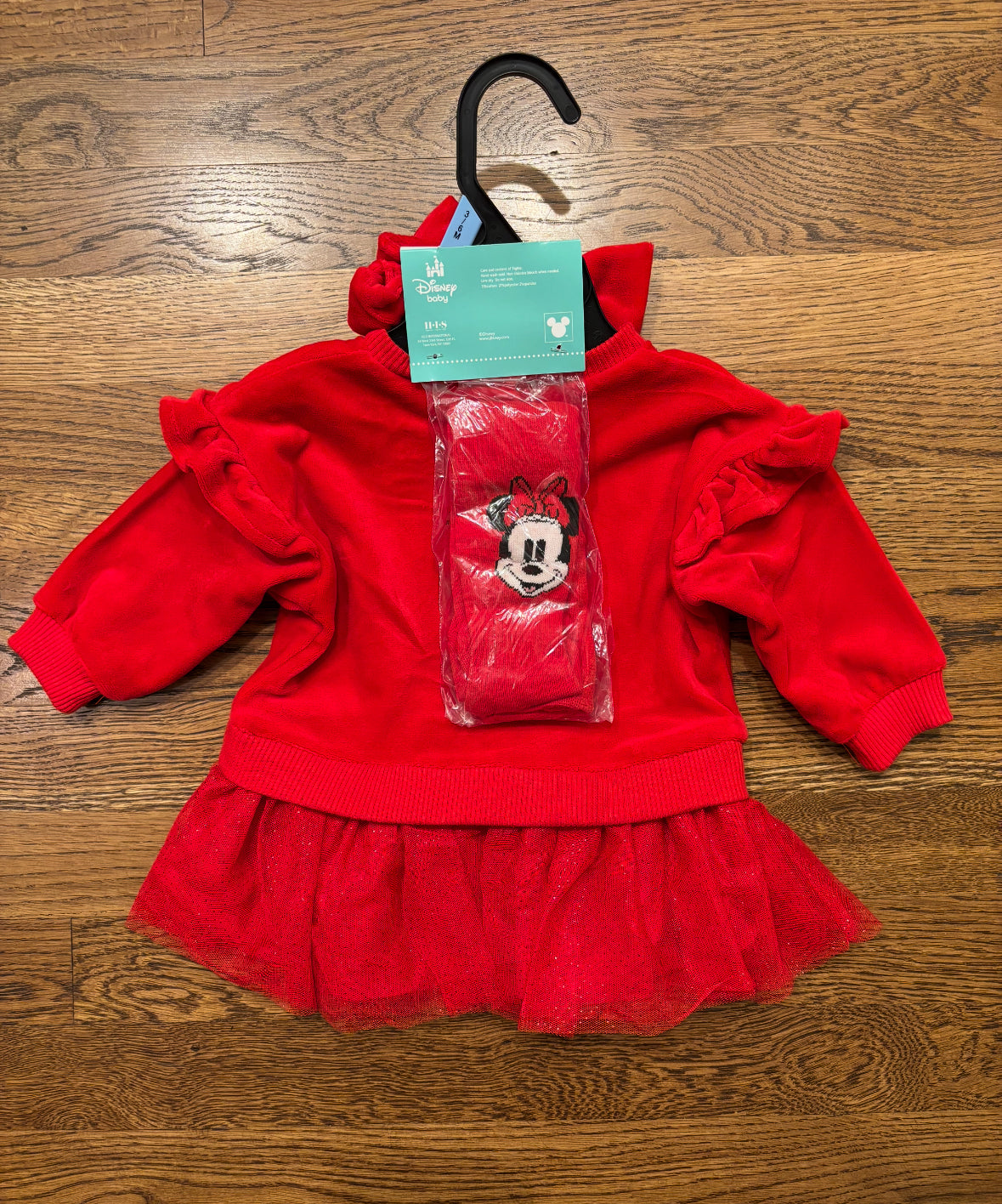 Seller #195 - *REDUCED* Minnie Mouse Character Baby Girls Dress Set with Tights and Matching Bow Headband, 3-Piece, Size 3-6 Months - NWT