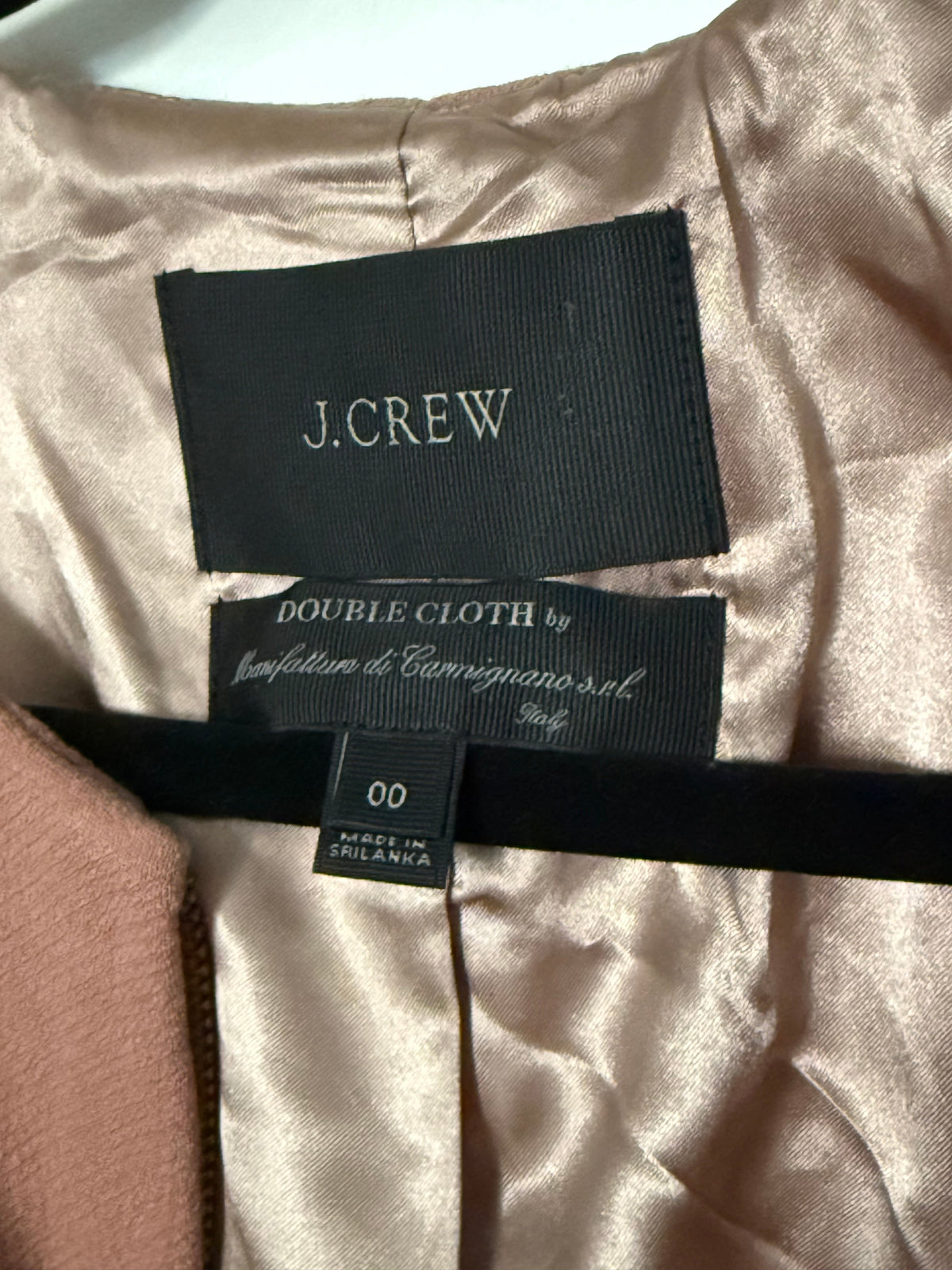 Seller #152 - women’s J Crew size 00 dusty rose mid thigh coat