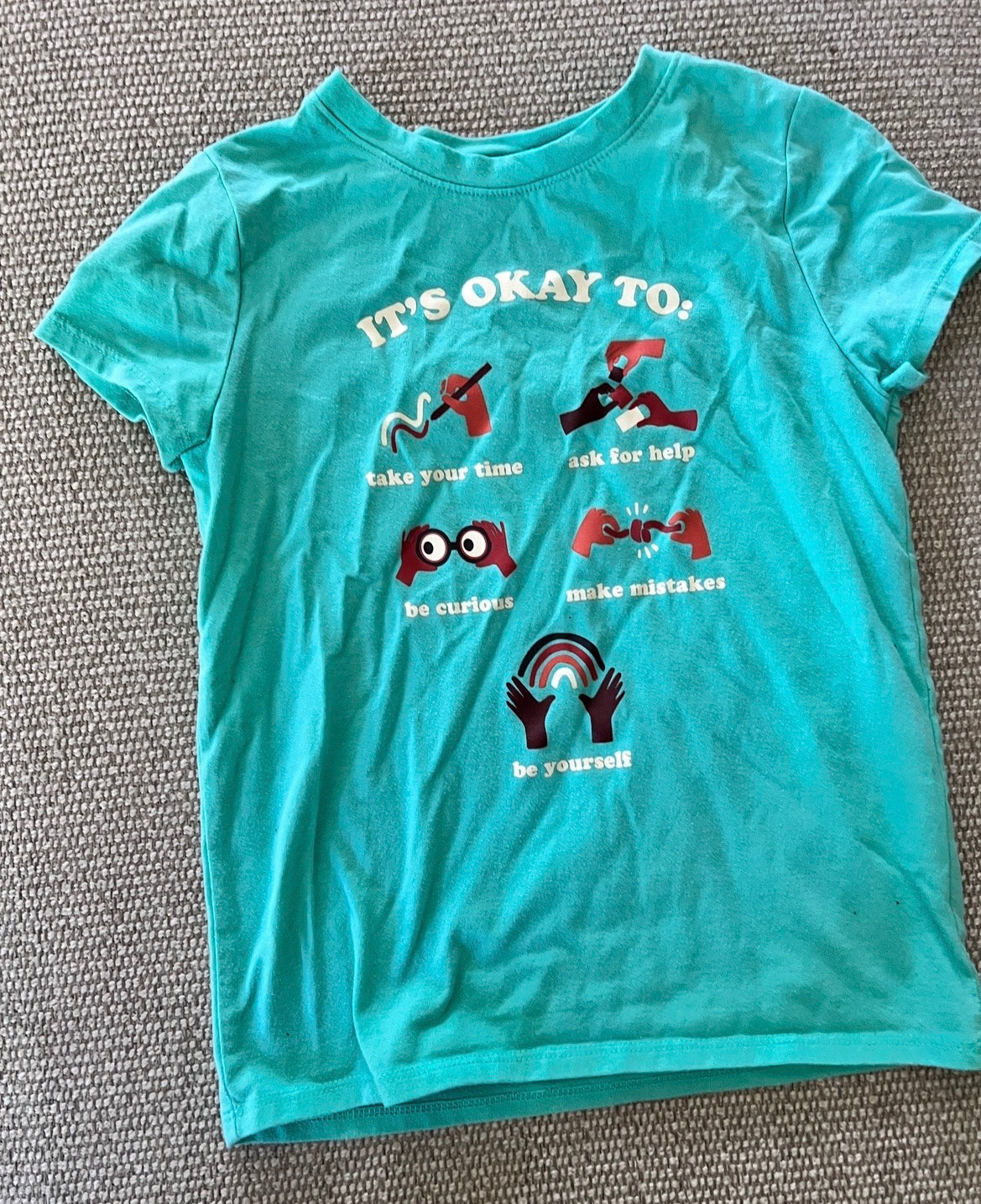 Cat & Jack "It's Okay to" kids shirt, size S
