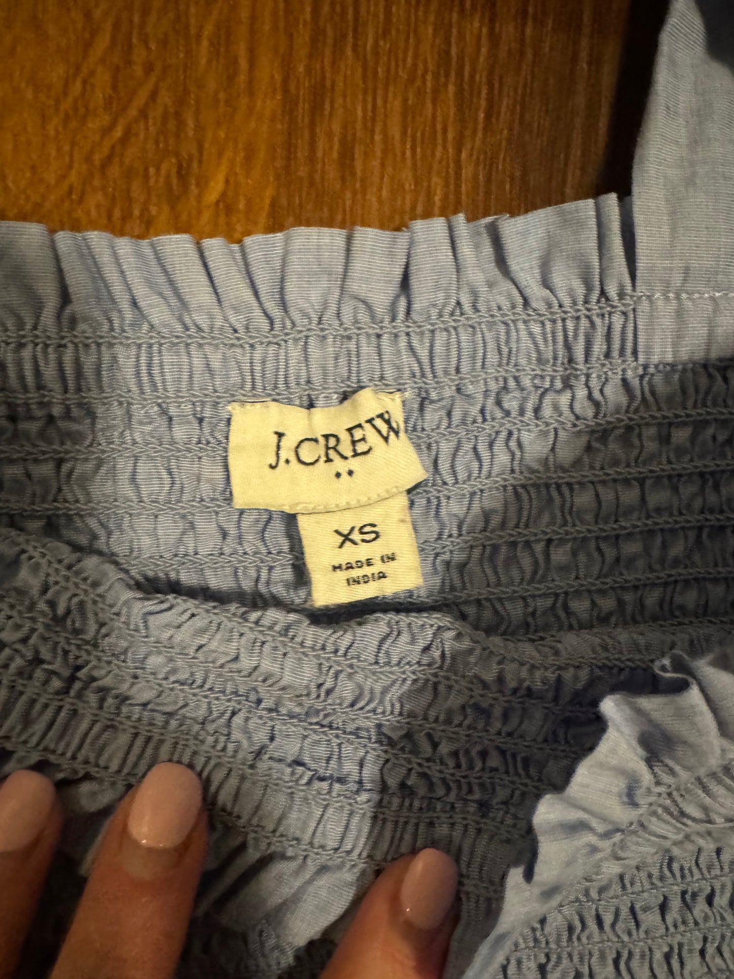 Seller #144 JCrew Blue Smocked Tie Shoulder Tank Top