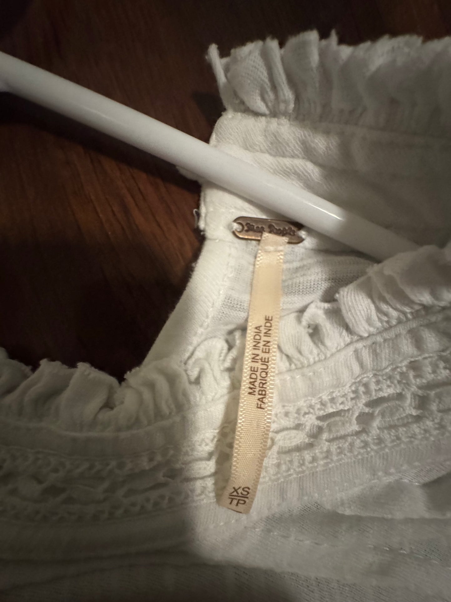 Seller #144 FREE PEOPLE Le Femme Tee in Ivory - Size XS