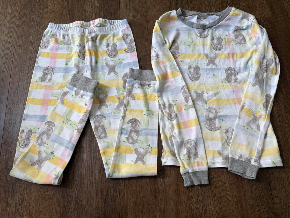#126 EUC Burt's Bees Bunny Pajamas Girls 8