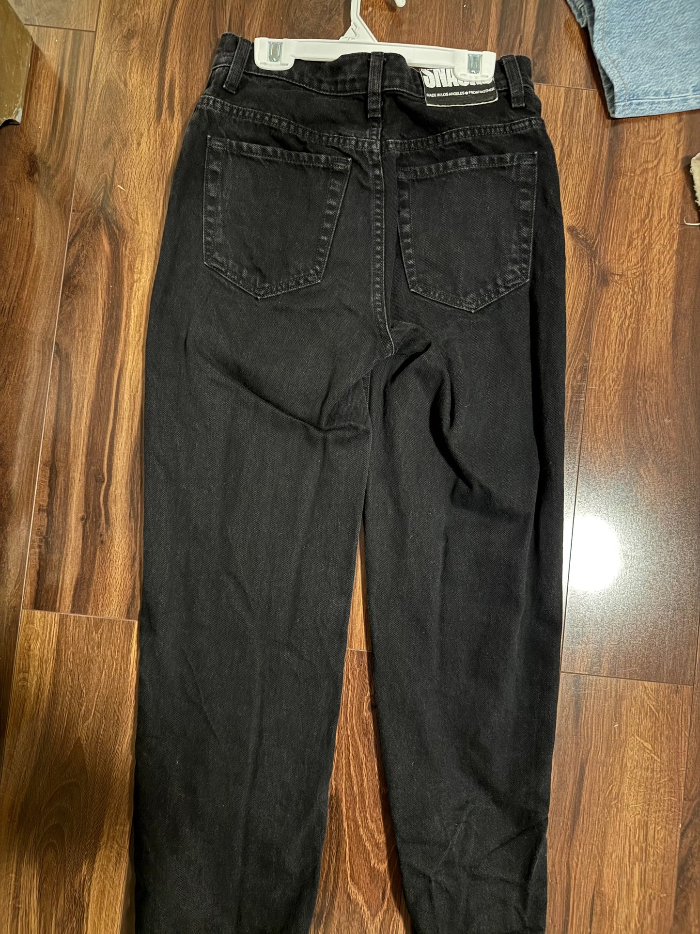 Seller #144 MOTHER "SNACKS" Black Denim Straight Jeans - Size 24