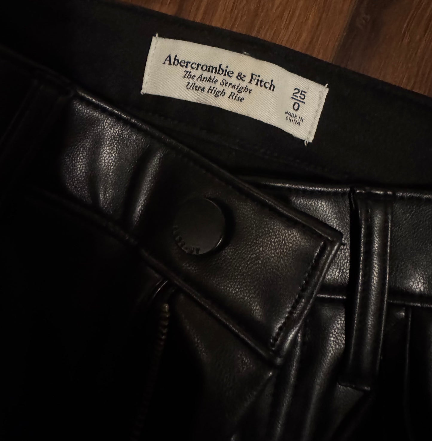 Seller #144 Abercrombie & Fitch Leather Pants "The Ankle Straight Ultra High Rise" - Size 25/0