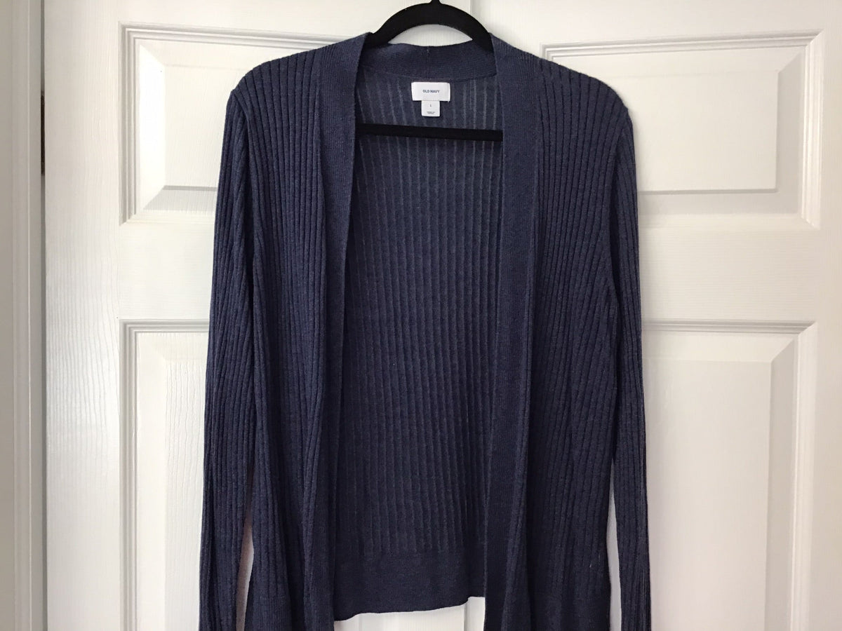 #90: Old Navy Navy Ribbed Open Front Cardigan Size Large