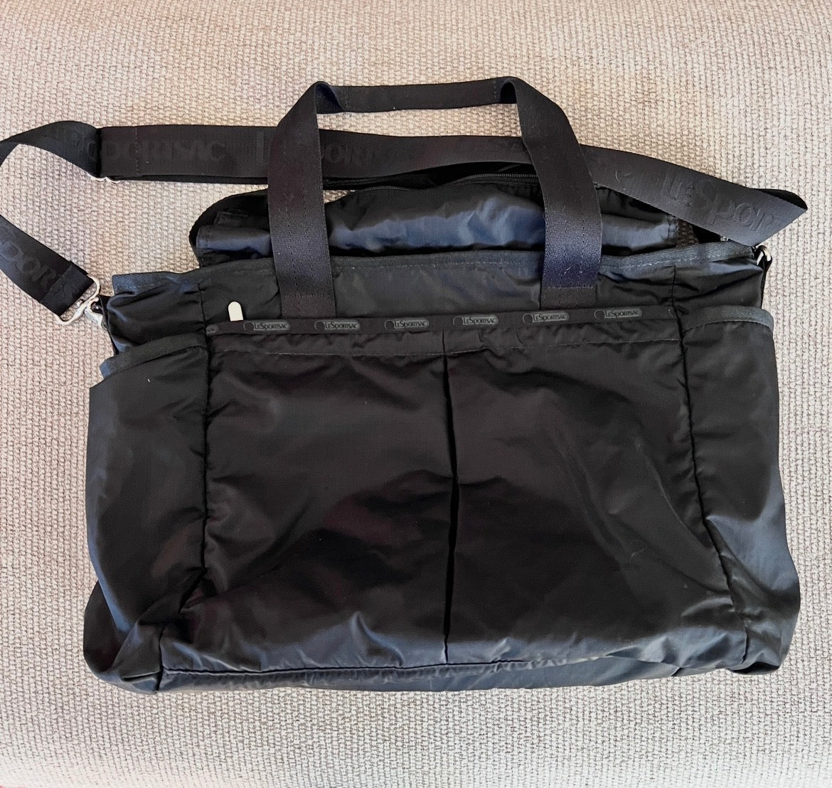LeSportsac diaper bag, black