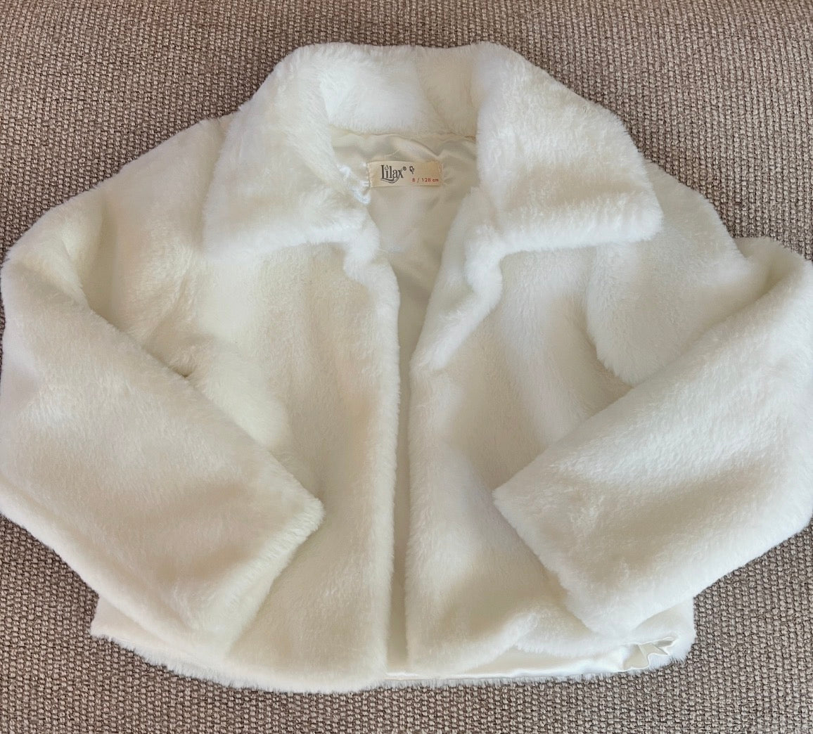 Girls faux fur jacket, size 8