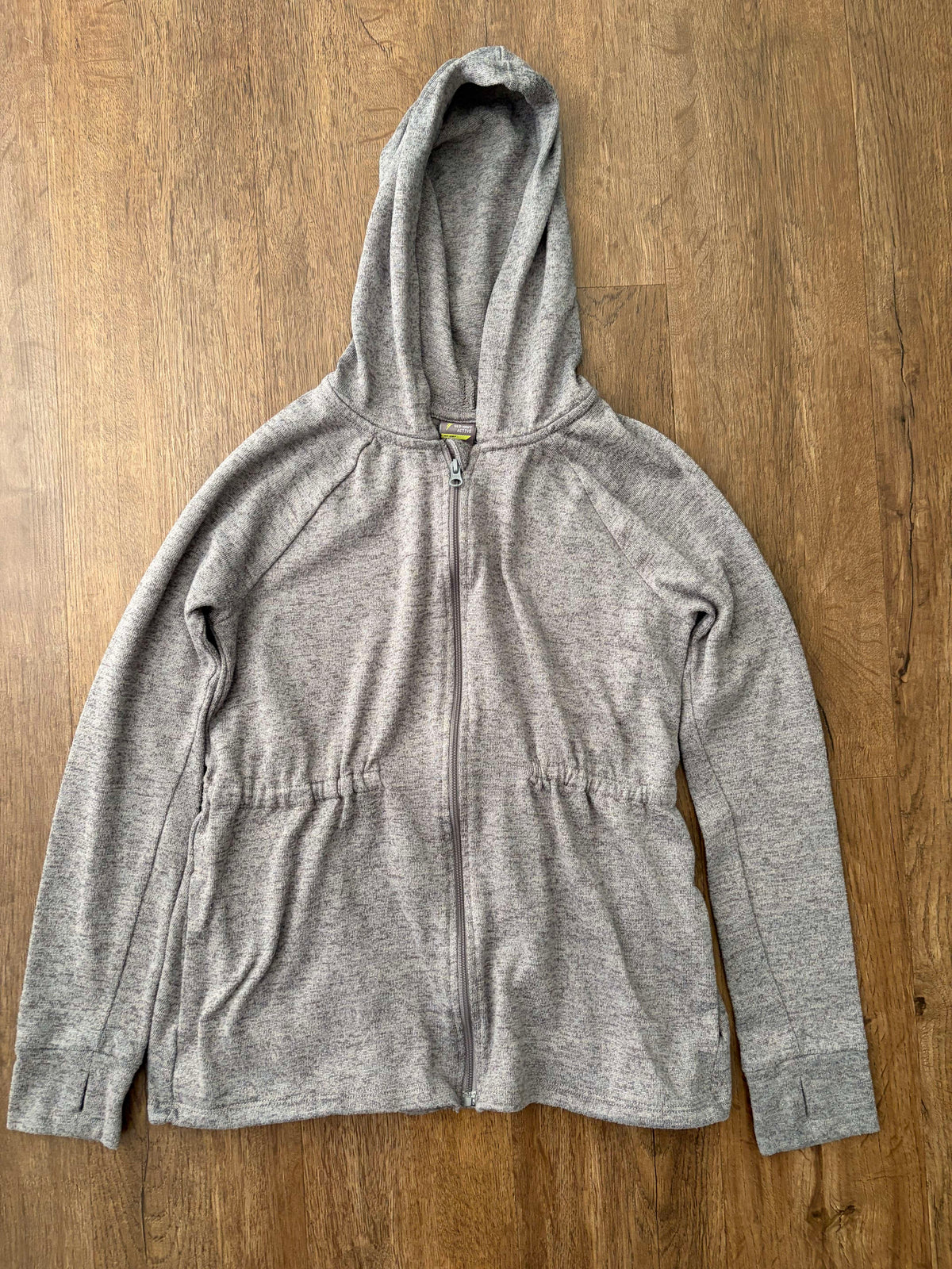 #126 VGUC Old Navy Active Gray Hooded Zipper Jacket Girls L 10/12
