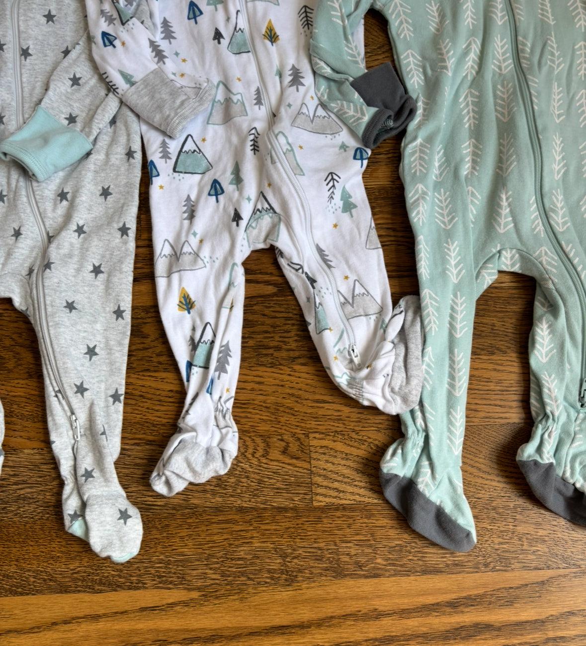 Seller #195 - Baby Boys Set of 3 Adventure Zip Up Sleep N' Play Pajamas - Size 6-9 Months