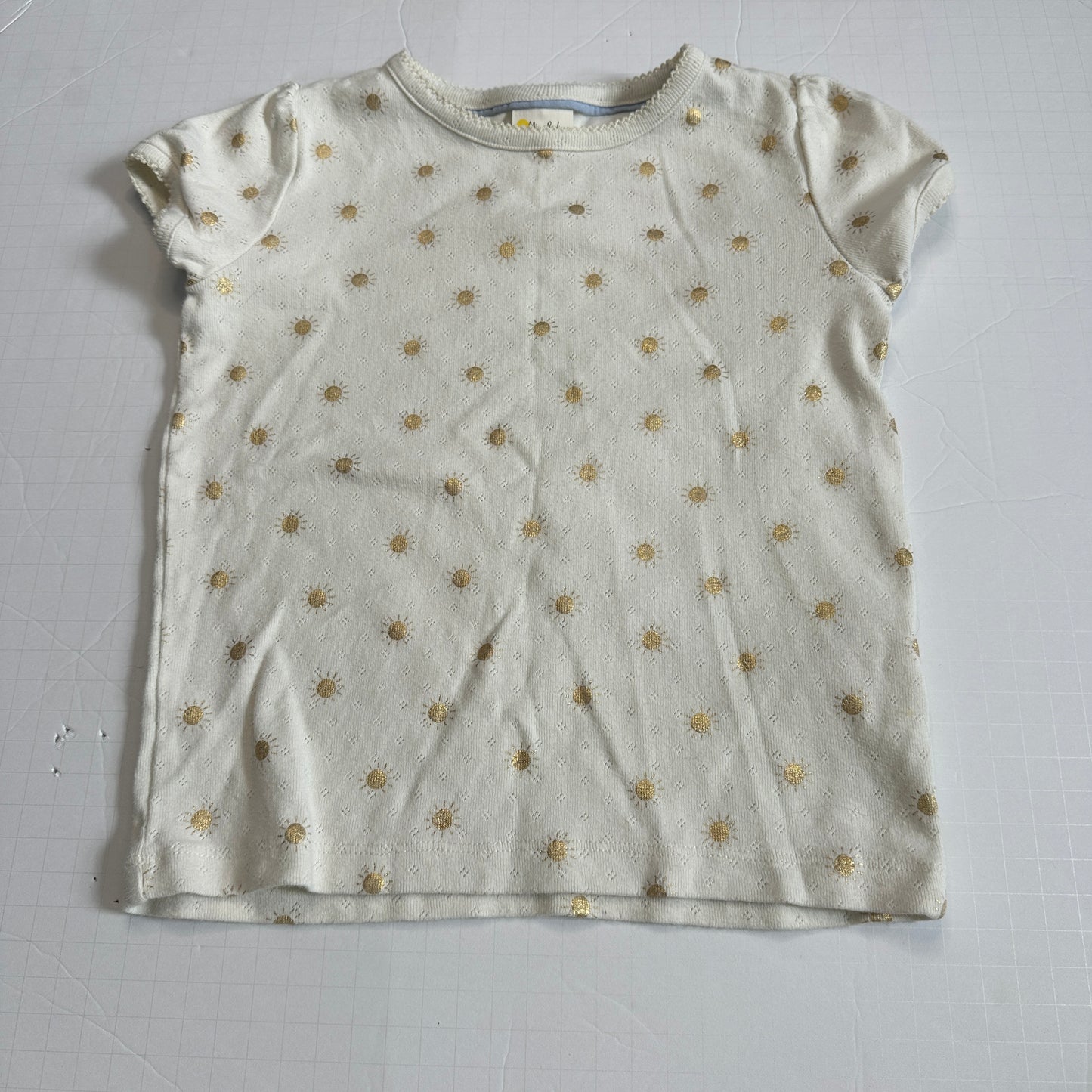 #26 Mini Boden Gold Sun Shirt 6-7
