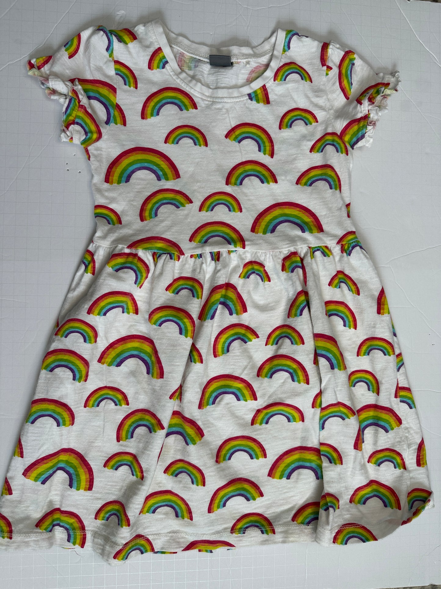#162 Next White Dress with Rainbows size 6