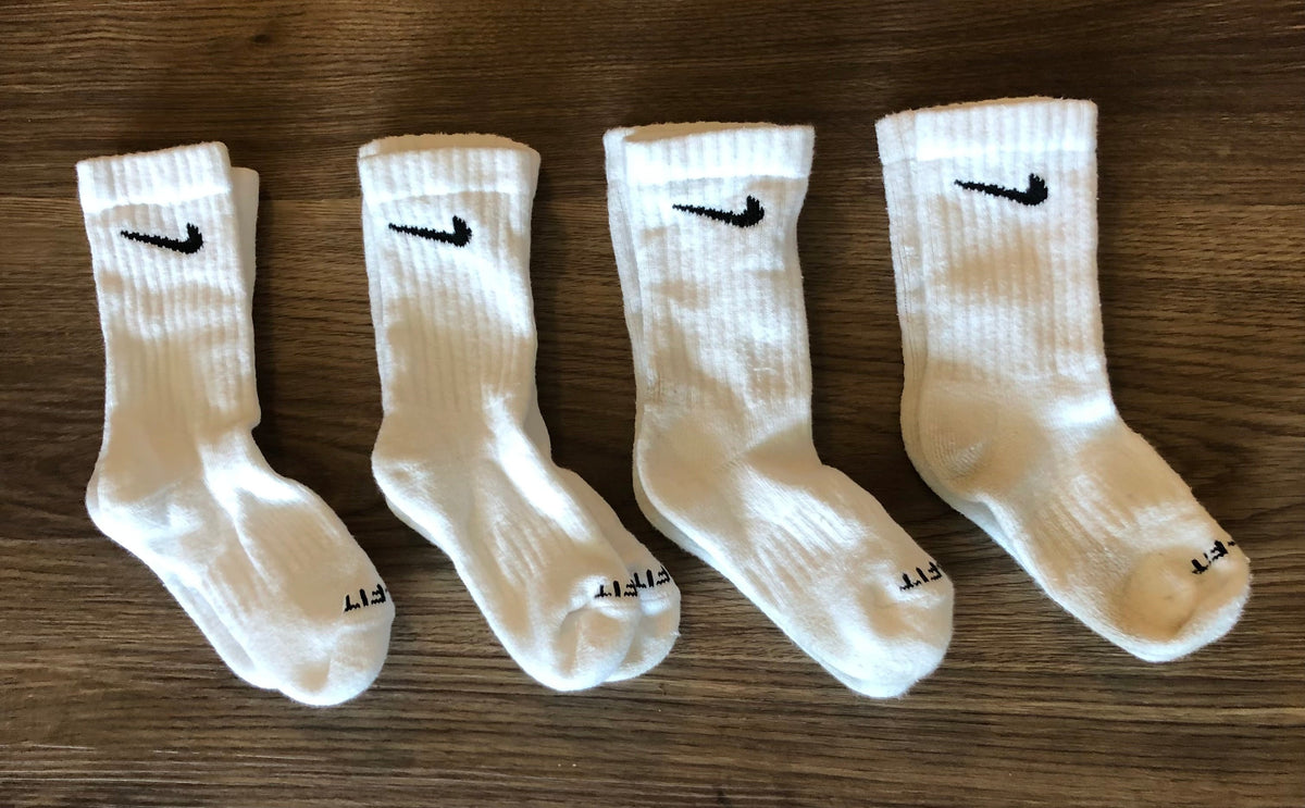 #137 Nike white socks XS 10C-3Y (bought wrong size; several socks never worn)