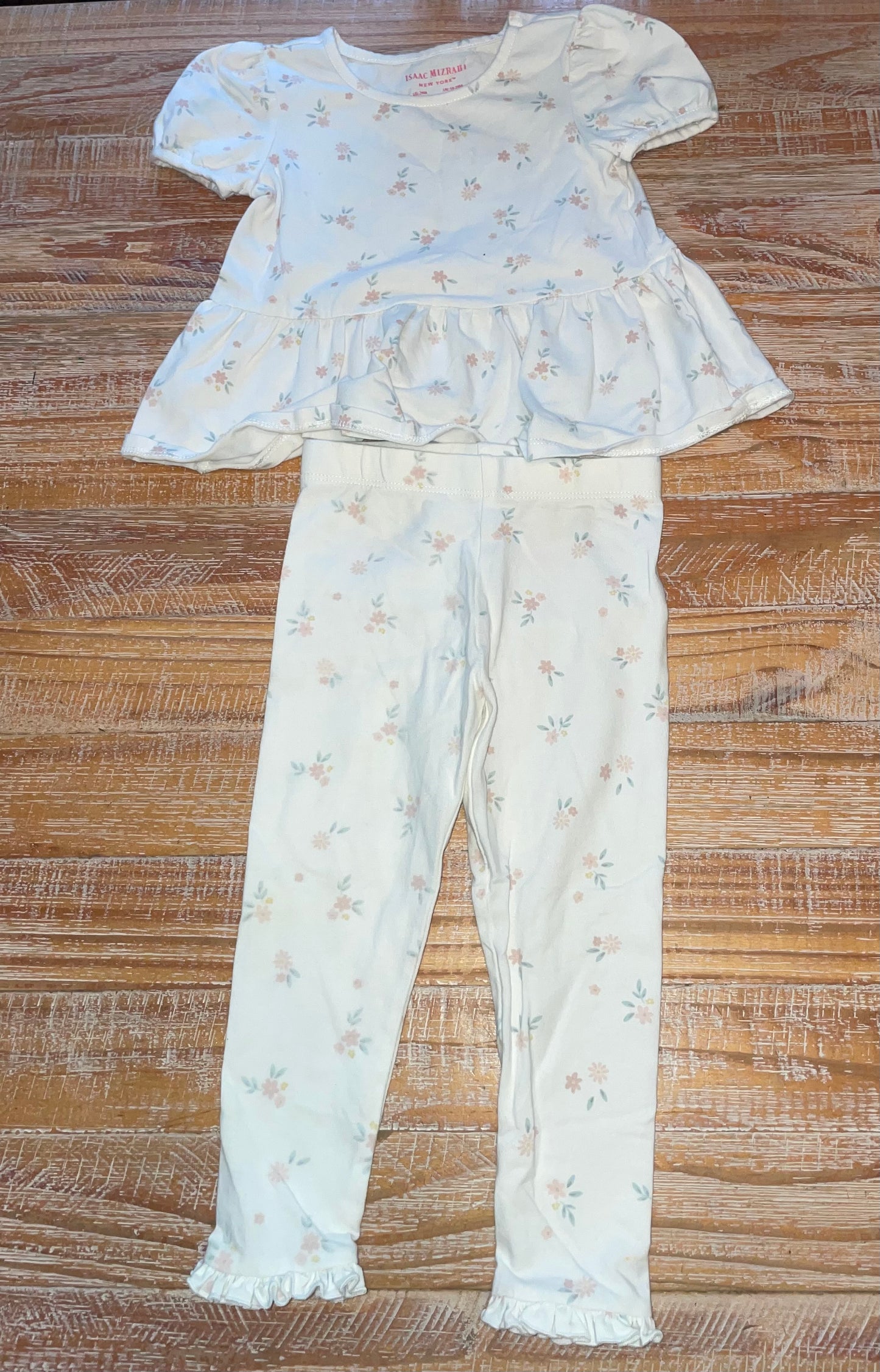 Seller #3 Girls Floral 2 piece outfit with peplum top size 24 mos