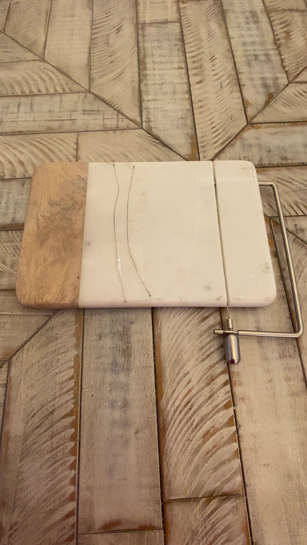 #49 • Crate + Barrel Marble & Wood Cheese Slicer (extra slicing wire included)