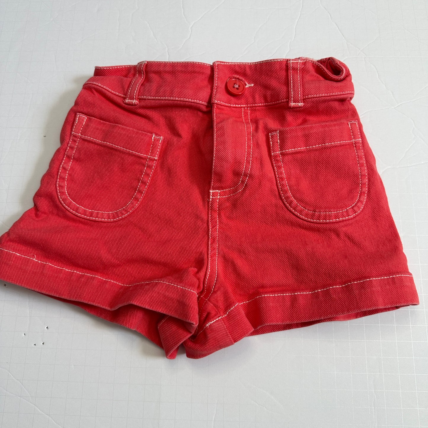 #162 Mini Boden Red Denim Shorts size 6/7