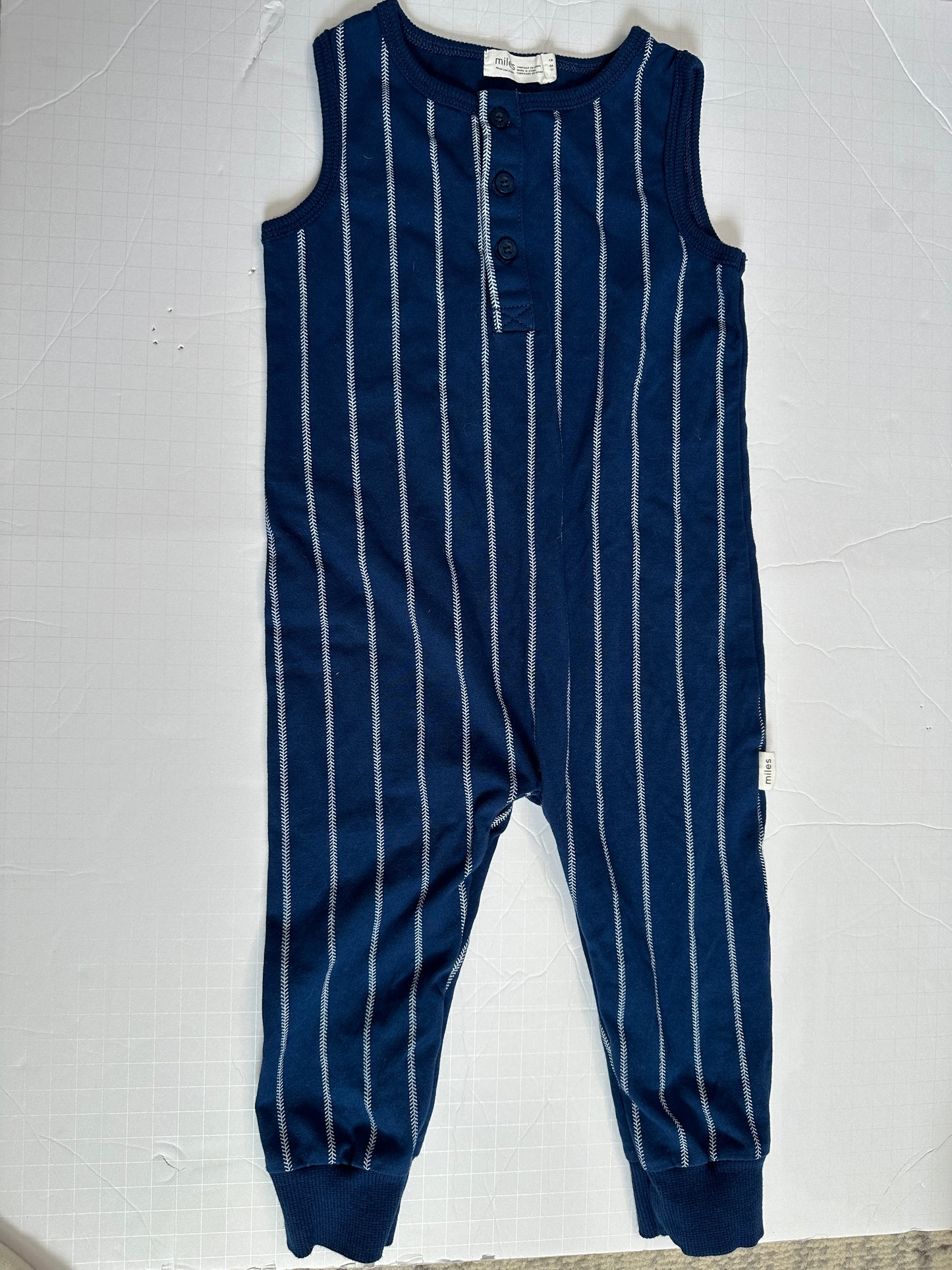 #162 Miles Baby Navy Romper 18M NWOT