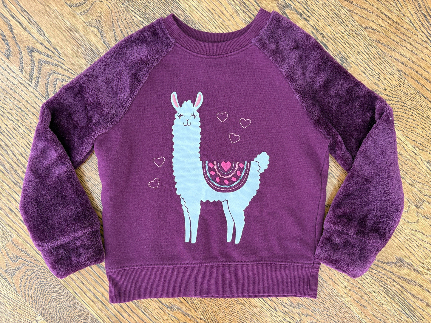 #103 • Girls • 4T • Jumping Beans • Purple Llama Sweatshirt