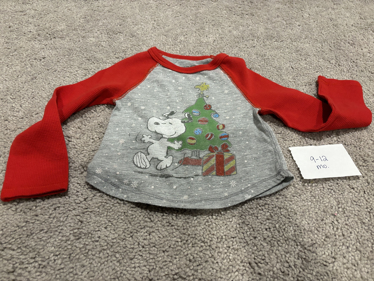 #138 - 9-12 Mo VGUC Snoopy Christmas LS Shirt