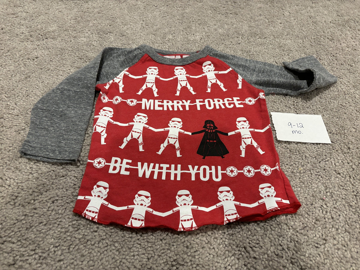 #138 - 9-12 Mo VGUC Star Wars Christmas Shirt