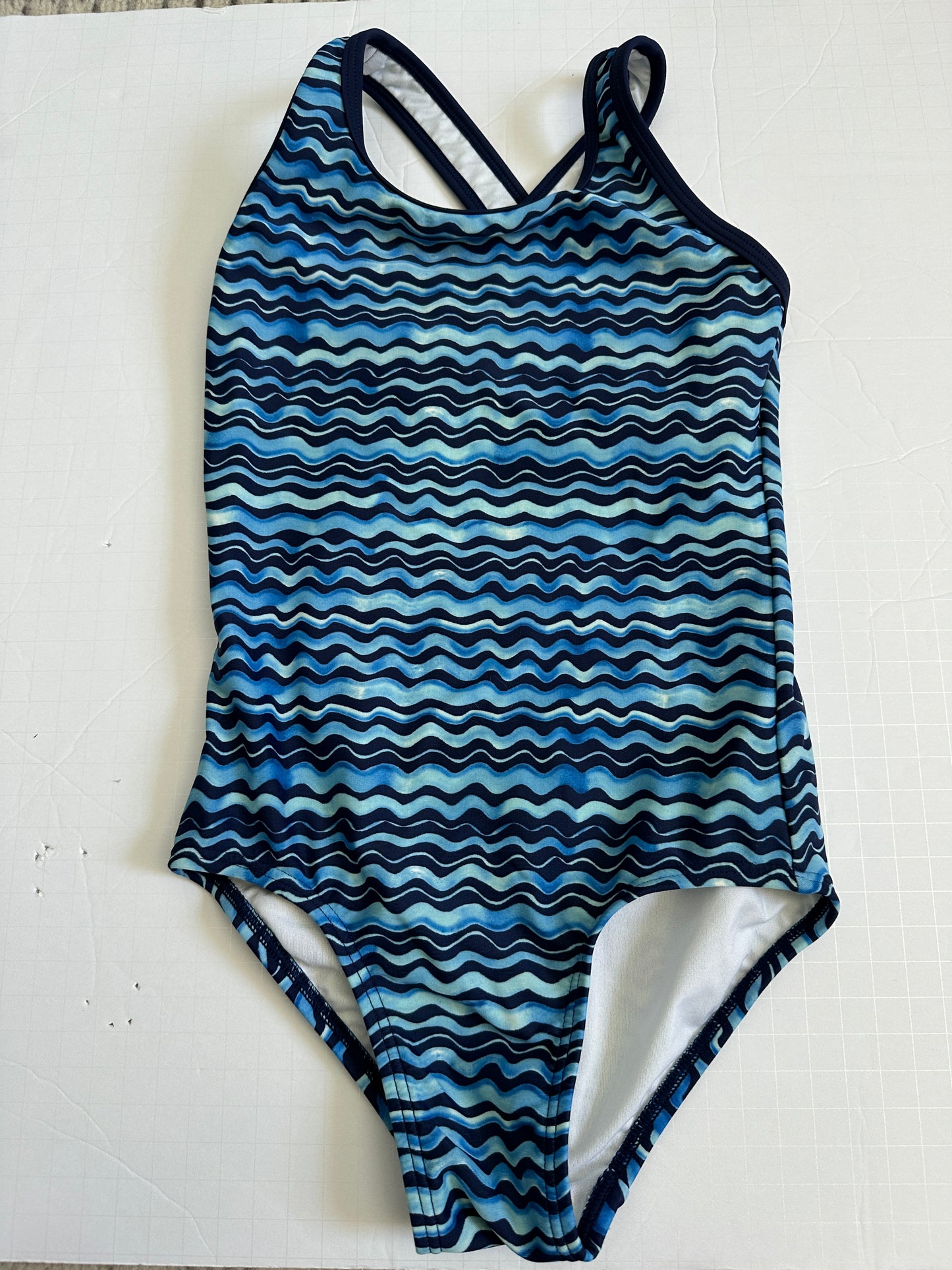 #162 LL Bean Girls one piece swimsuit size 6