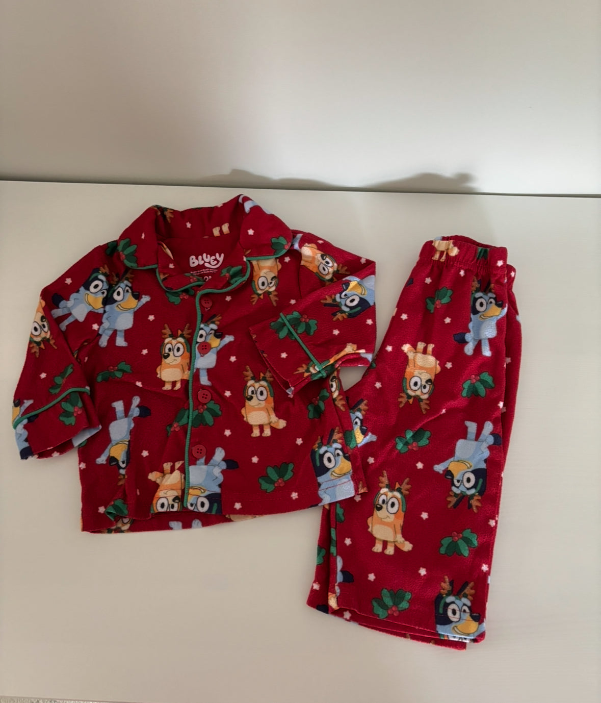 Seller #195 - Bluey Winter Christmas Pajama Set - Size 12 Months